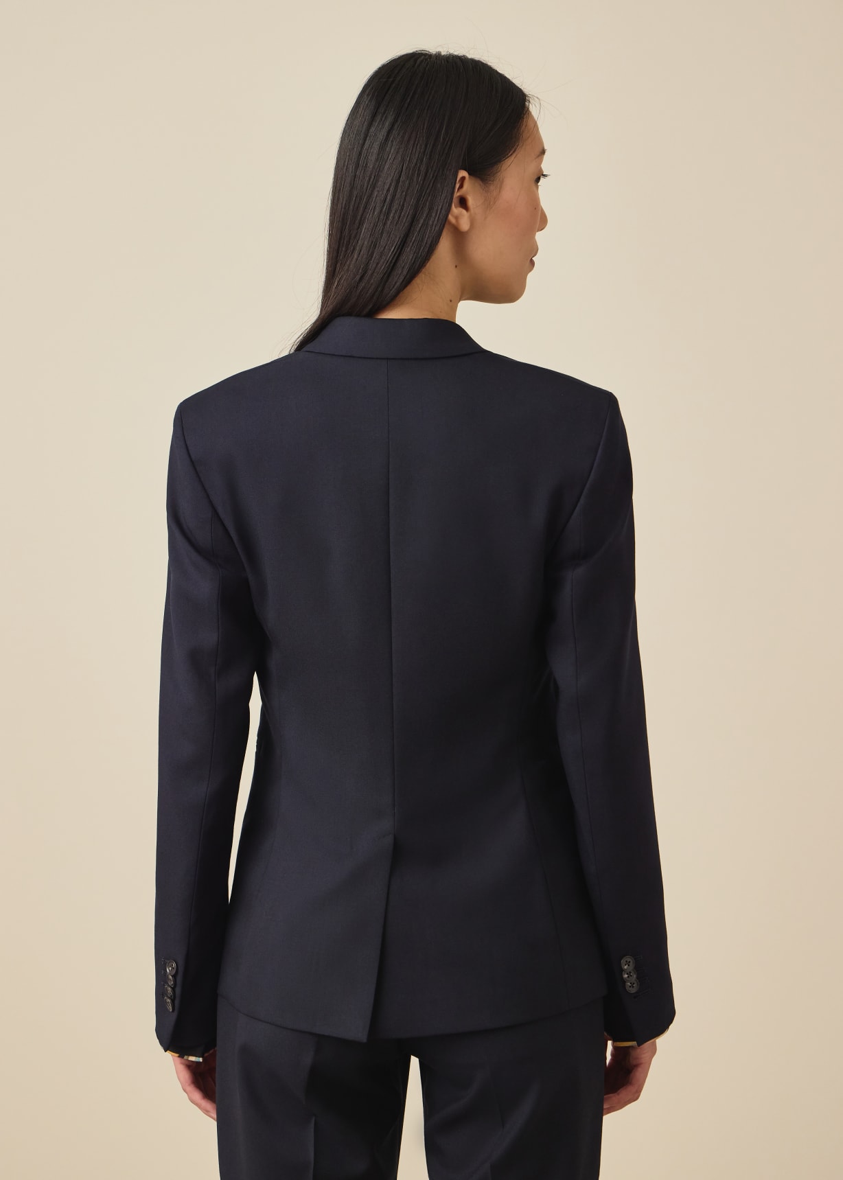 A Suit To Travel In - Women's Navy One-Button Wool Blazer