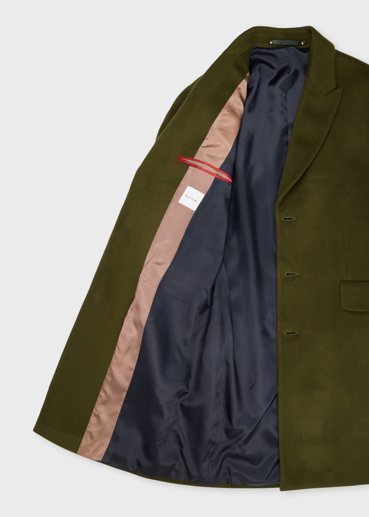Men's Khaki Wool-Cashmere Epsom Coat