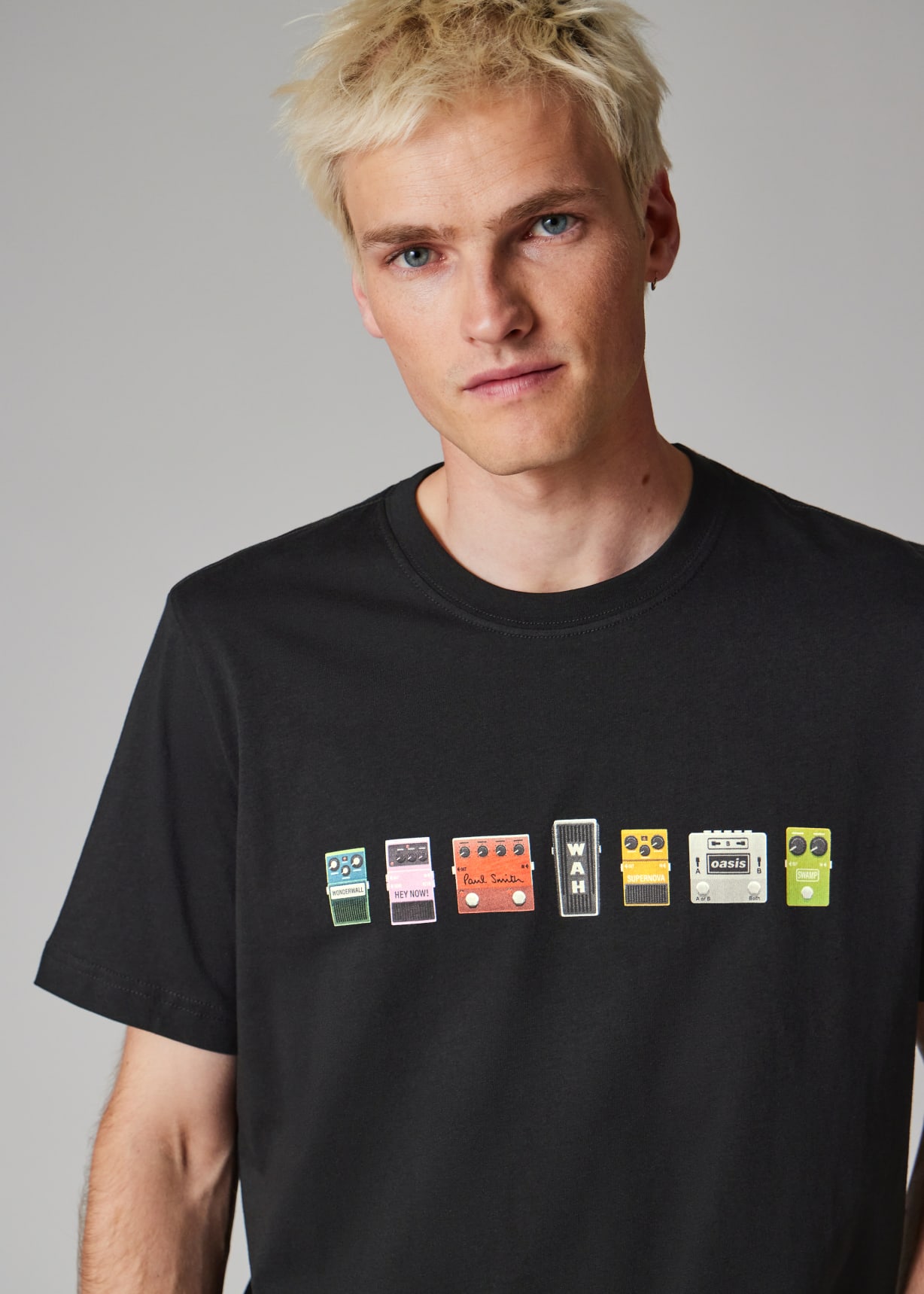 Paul Smith x Oasis - Black Guitar Pedals Print T-Shirt