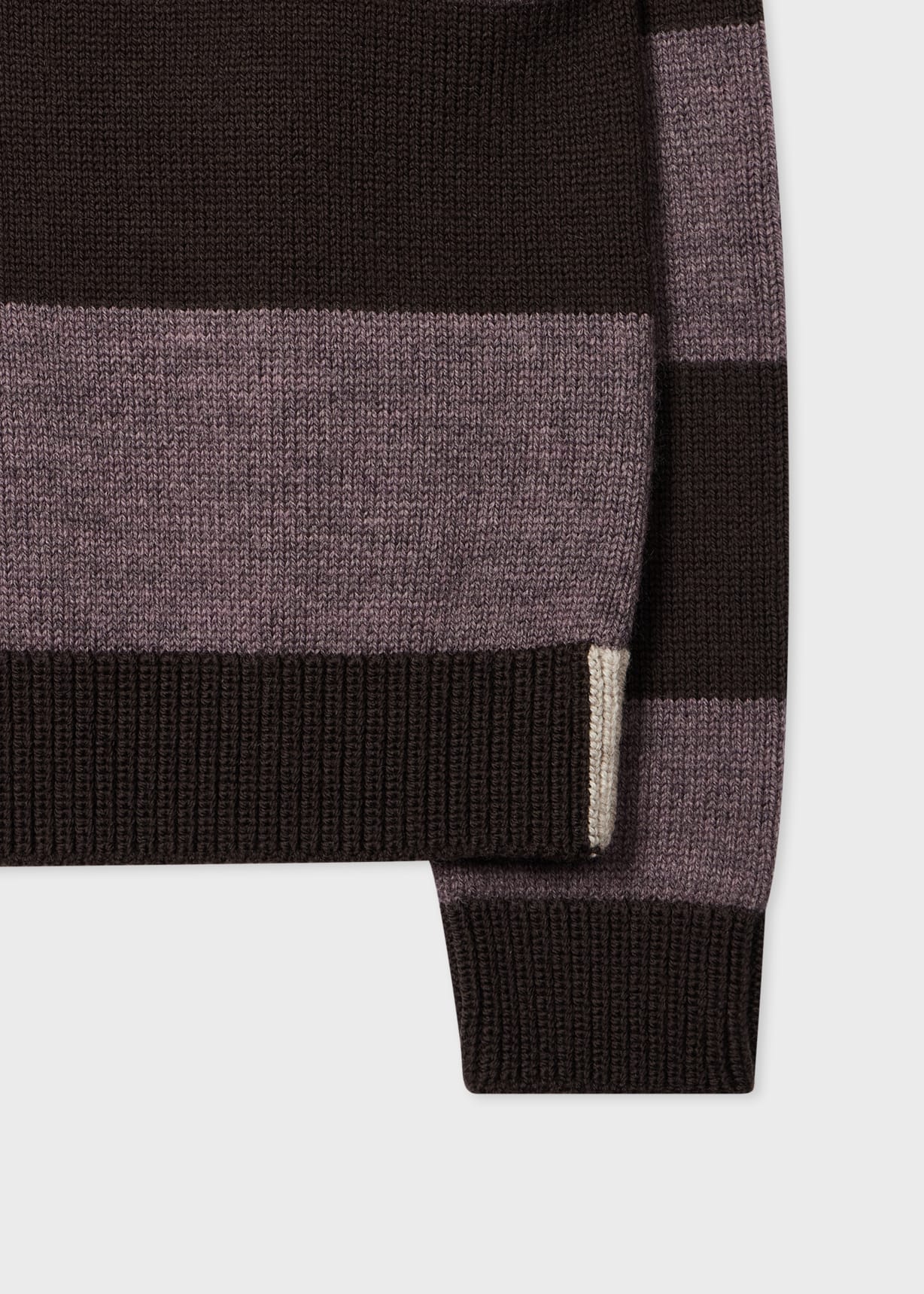 Men's Mauve Block Stripe Knitted Polo Sweater