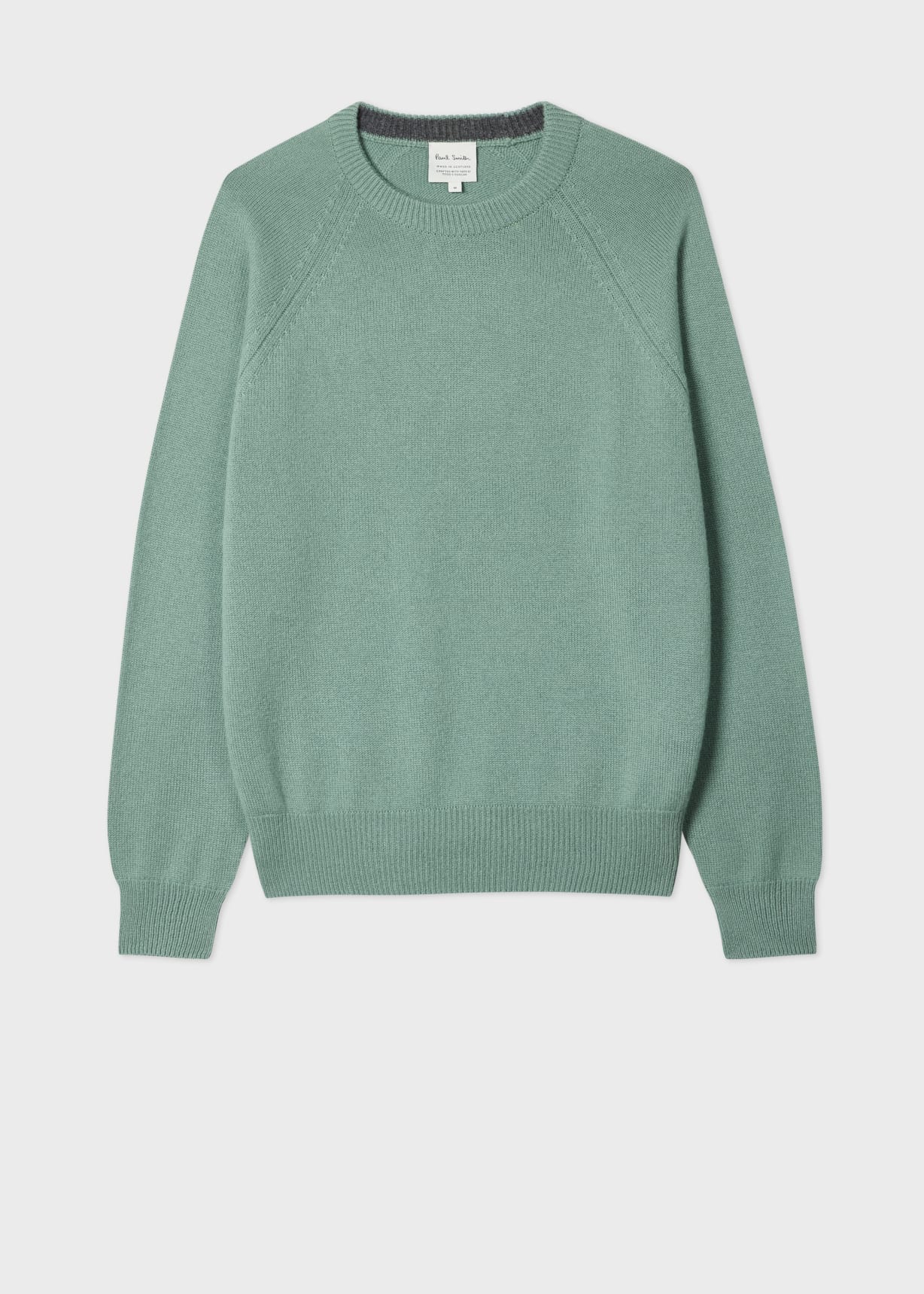 Men's Sage Green Cashmere Crew Neck Sweater
