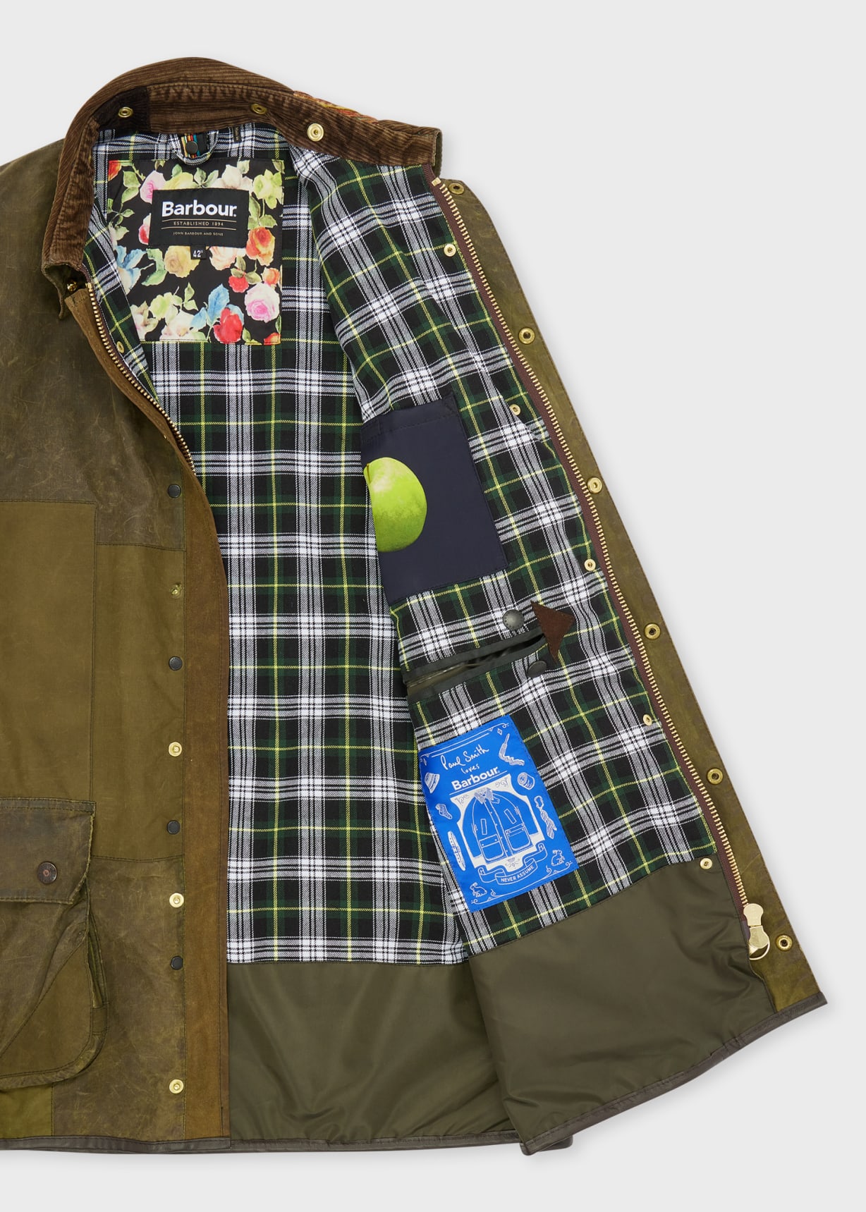 Paul Smith loves Barbour - Re-Loved Green Waxed Jacket Seven