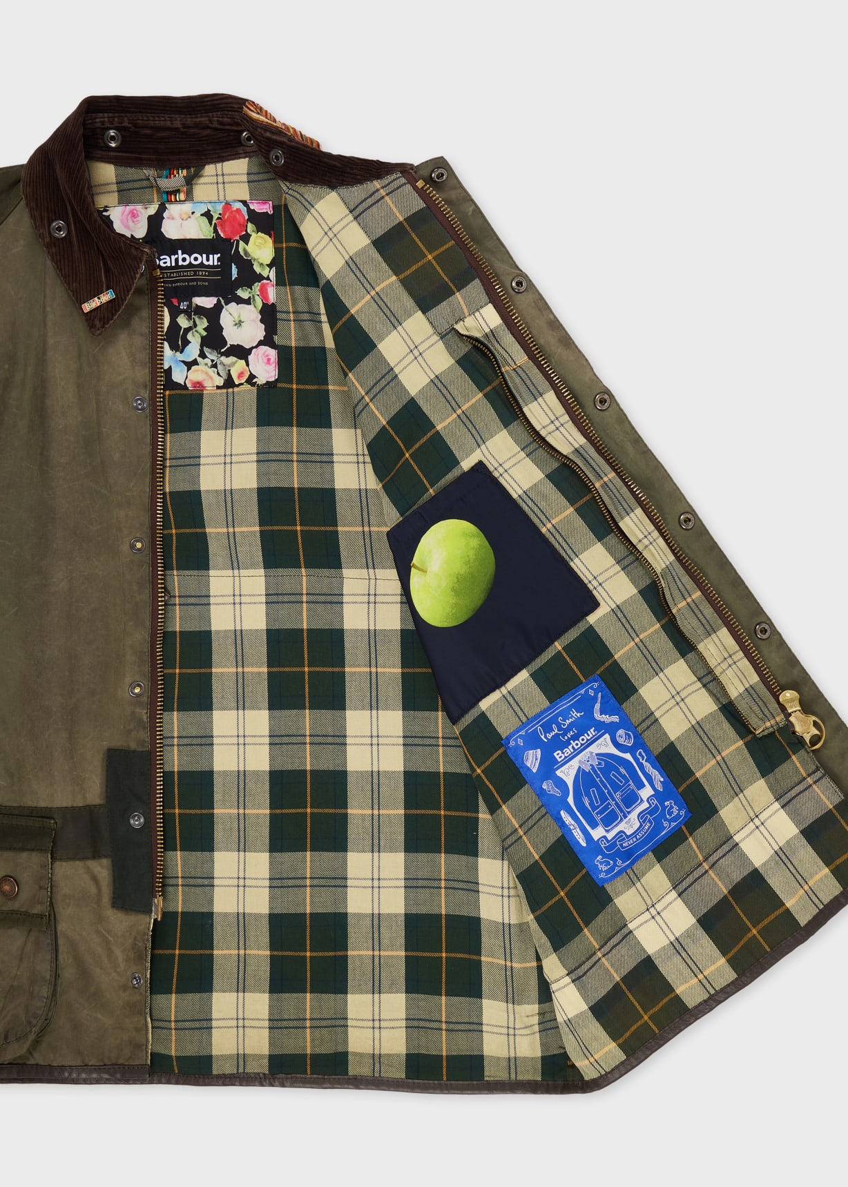 Paul Smith loves Barbour - Re-Loved Green Waxed Jacket