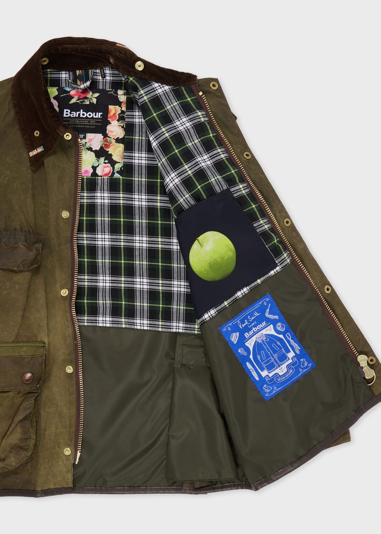 Paul Smith loves Barbour - Re-Loved Green Waxed Jacket