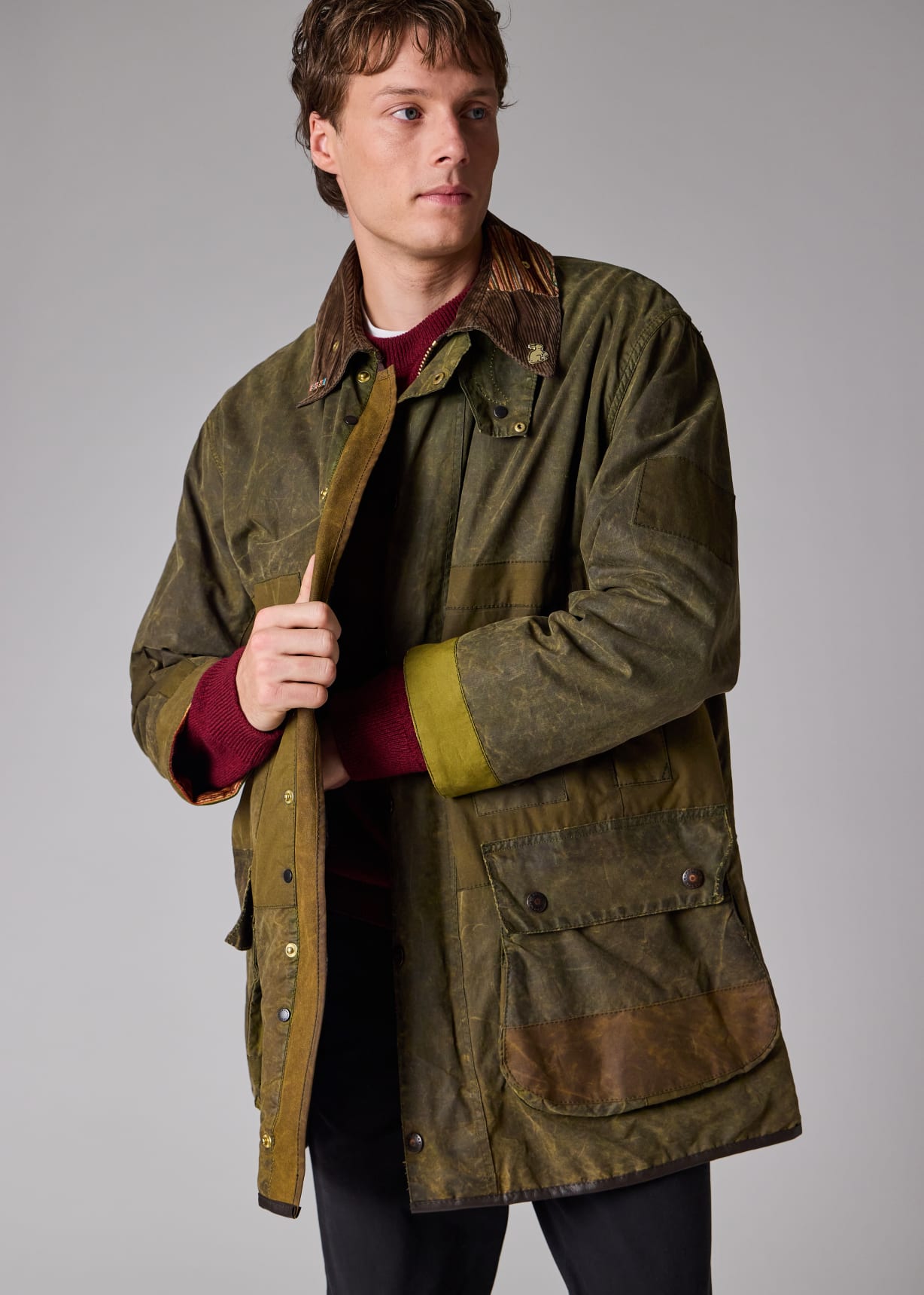 Paul Smith loves Barbour - Re-Loved Green Waxed Jacket Seven