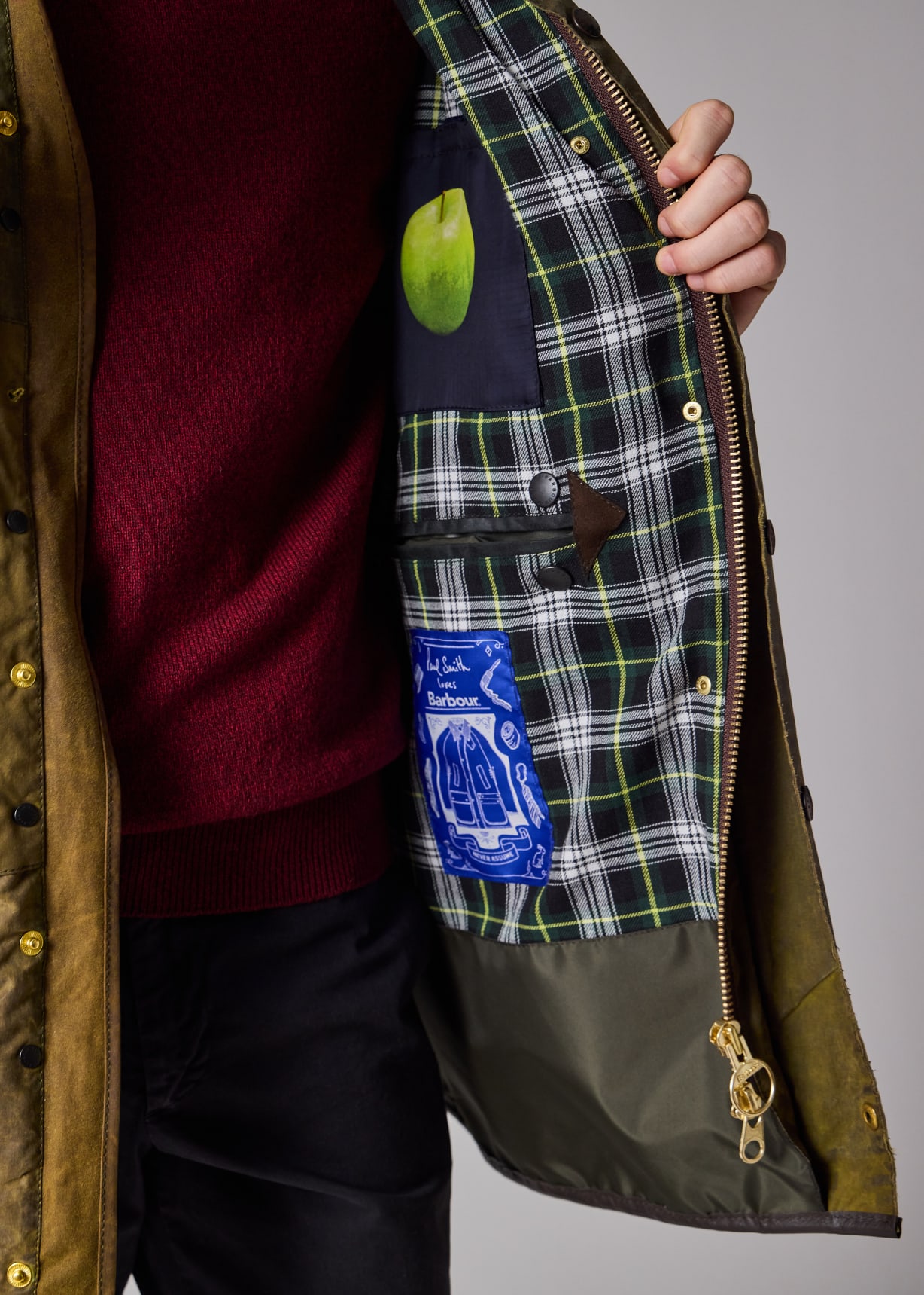 Paul Smith loves Barbour - Re-Loved Green Waxed Jacket Seven