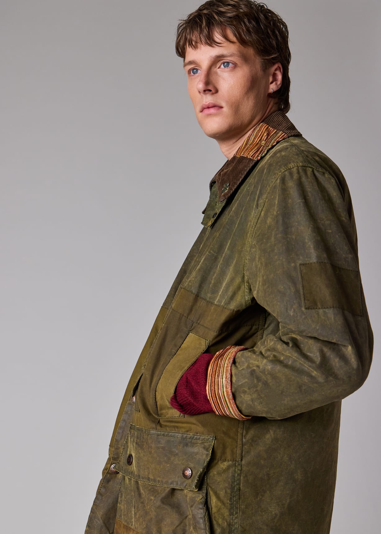Paul Smith loves Barbour - Re-Loved Green Waxed Jacket Seven