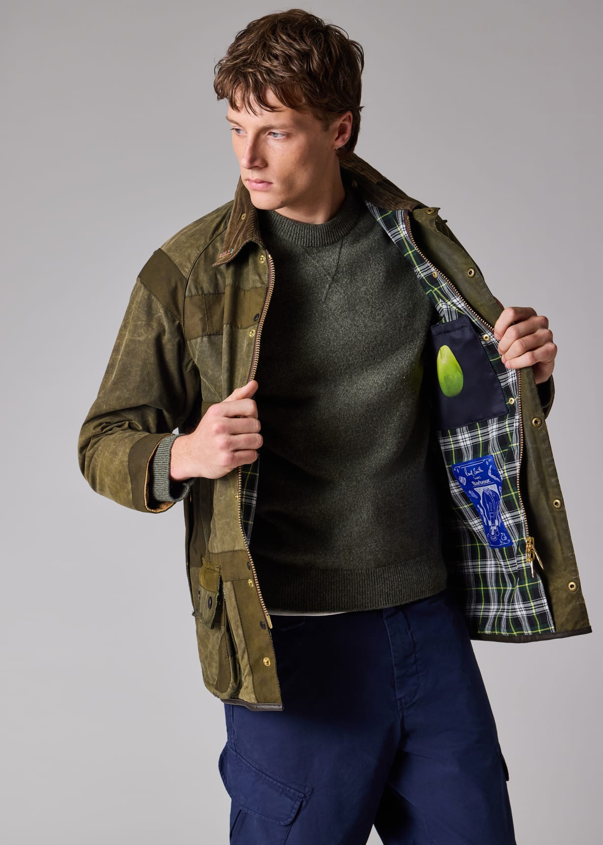 Paul Smith Loves Barbour　36　ベスト　タグ付き Paul Smith loves Barbour - Re-Loved Green Waxed Jacket