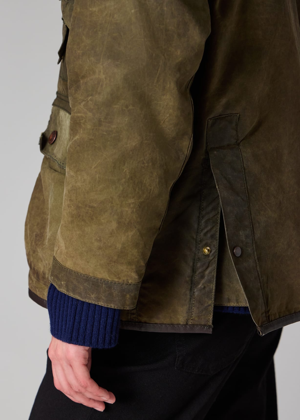 ウィメンズ Paul Smith Loves Barbour 春ブルゾン Paul Smith loves Barbour - Re-Loved Green Waxed Jacket