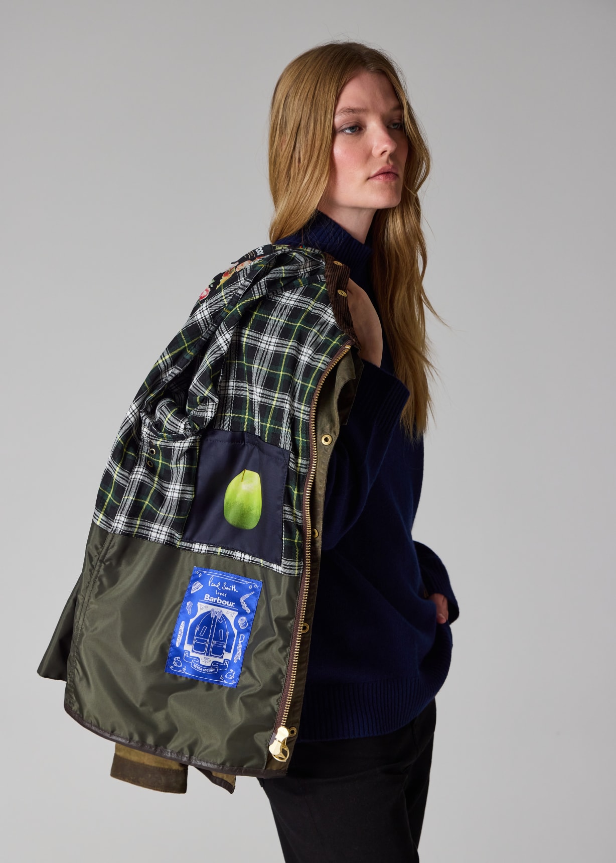 Paul Smith Loves Barbour　36　ベスト　タグ付き Paul Smith loves Barbour - Re-Loved Green Waxed Jacket