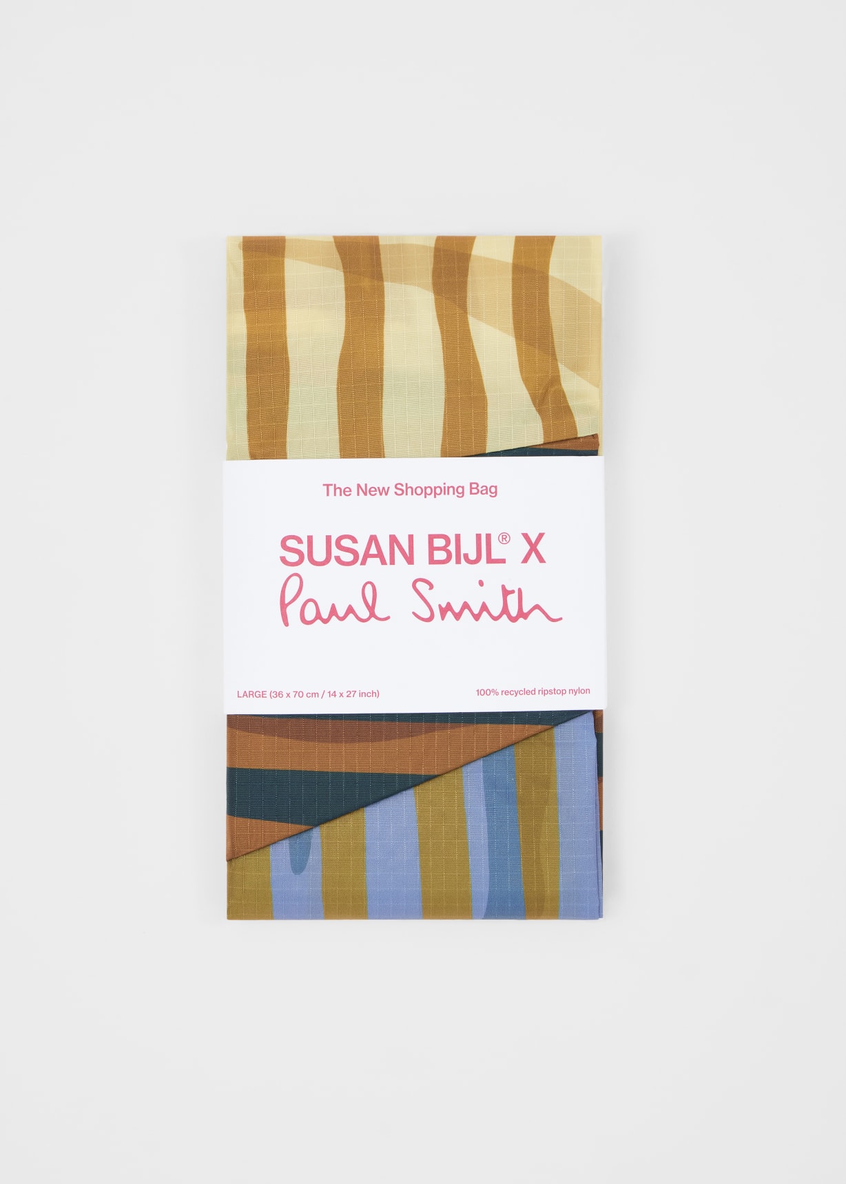 Susan Bijl x Paul Smith - Beige Mixed-Stripe 'The New Shopping Bag