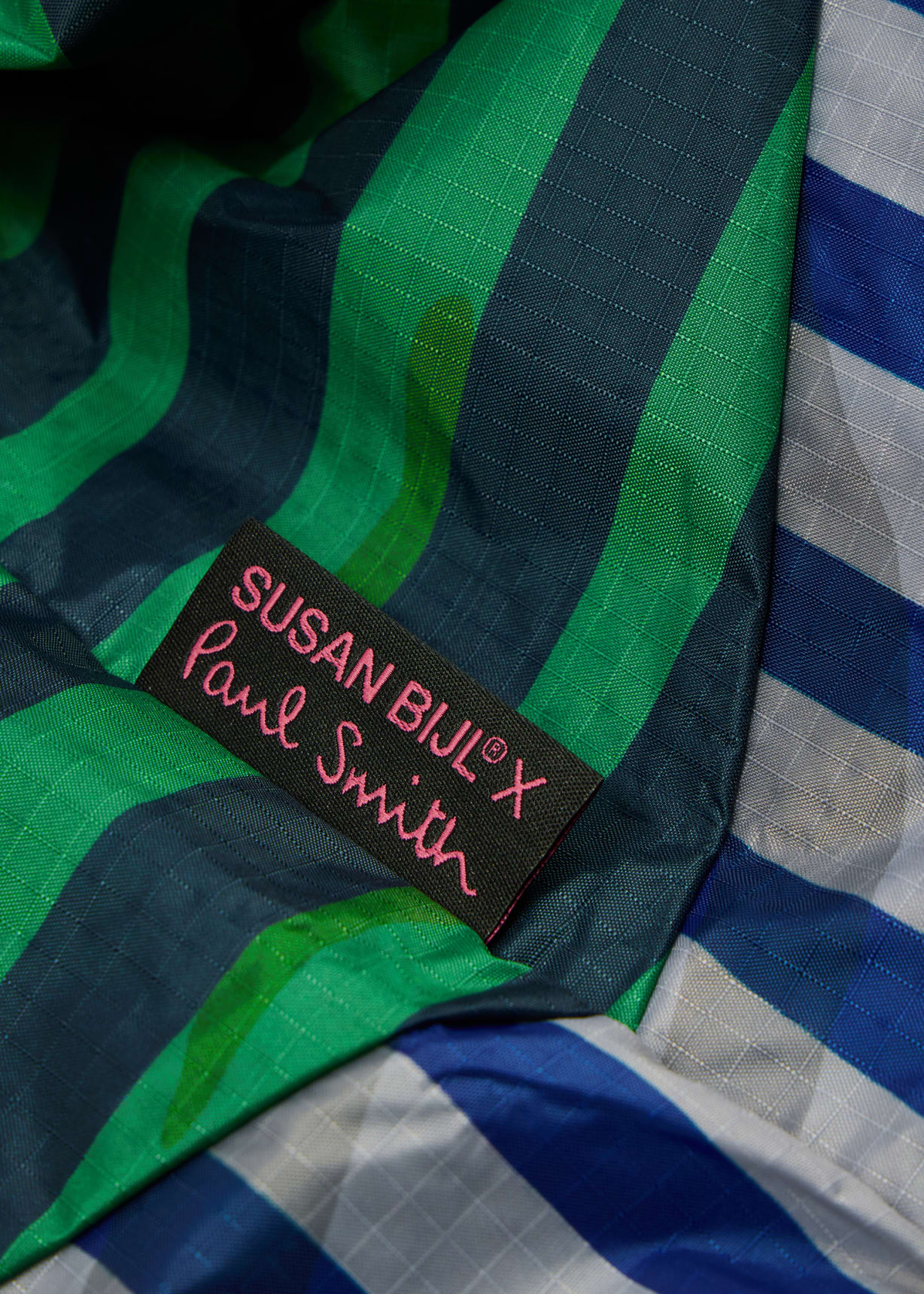 Susan Bijl x Paul Smith - Blue Mixed-Stripe 'The New Shopping Bag