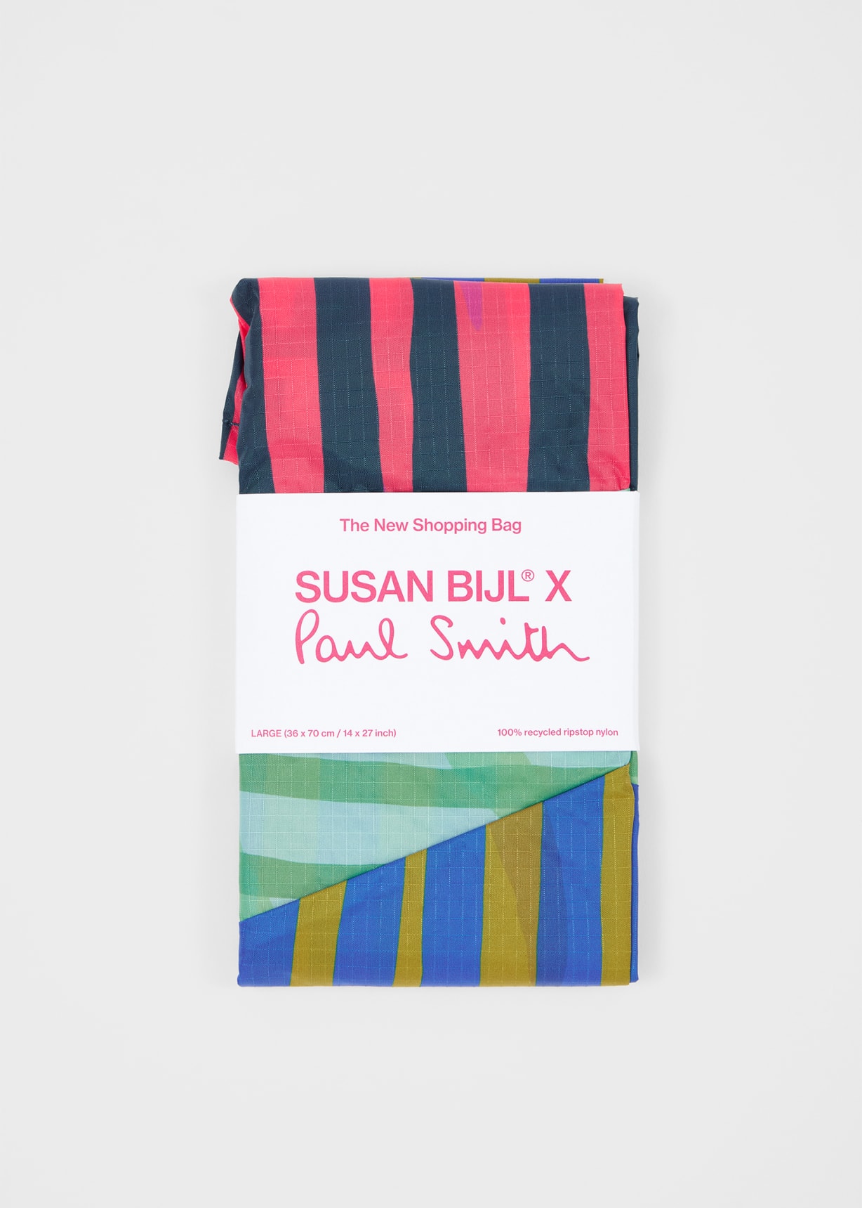 Susan Bijl x Paul Smith - Pink Mixed-Stripe 'The New Shopping Bag