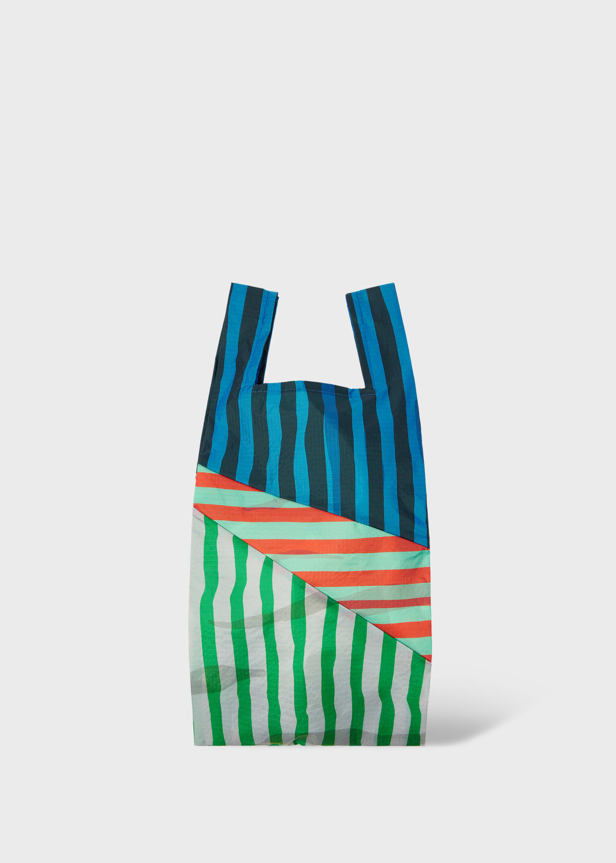 新品未使用）SUSAN BIJL X Paul Smith エコバッグ M Susan Bijl x Paul Smith - Blue Mixed-Stripe 'The New Shopping Bag