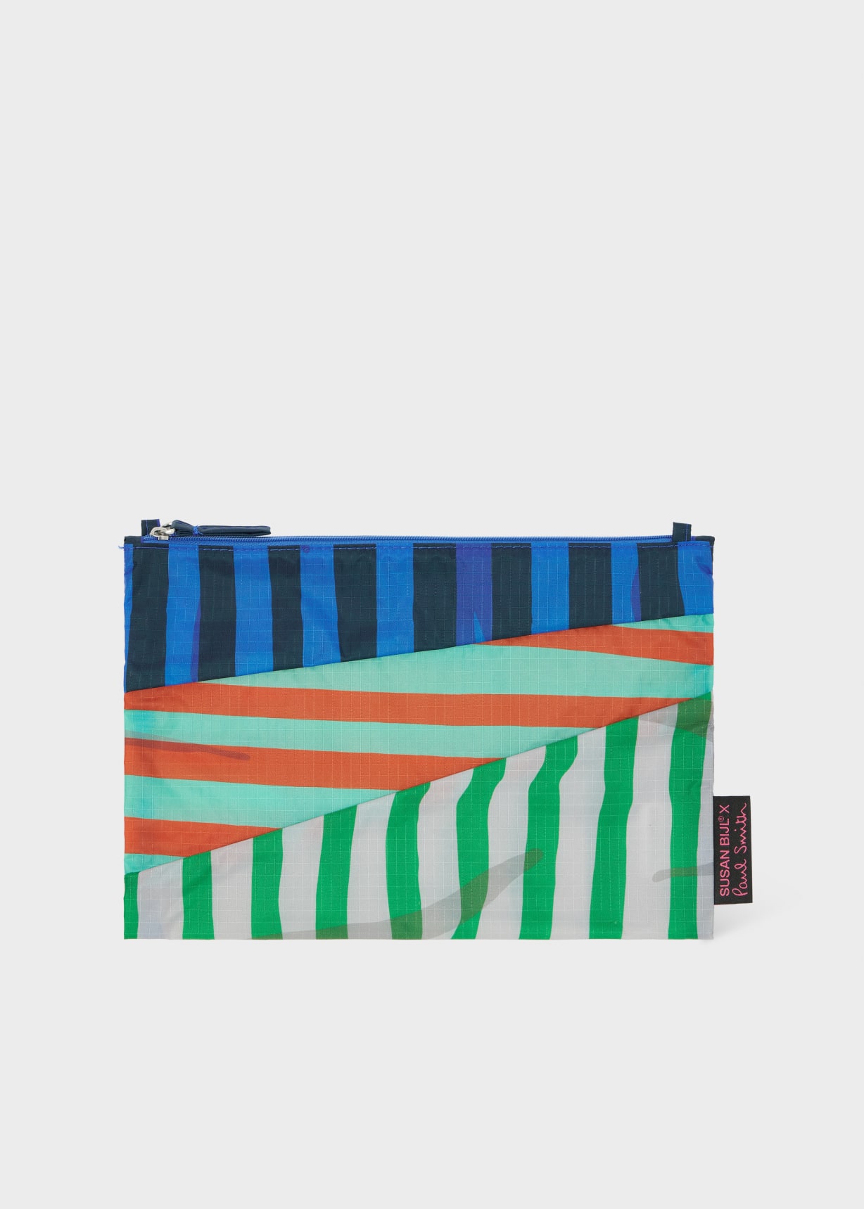 Susan Bijl x Paul Smith - Blue Mixed Stripe 'The New Pouch' Medium