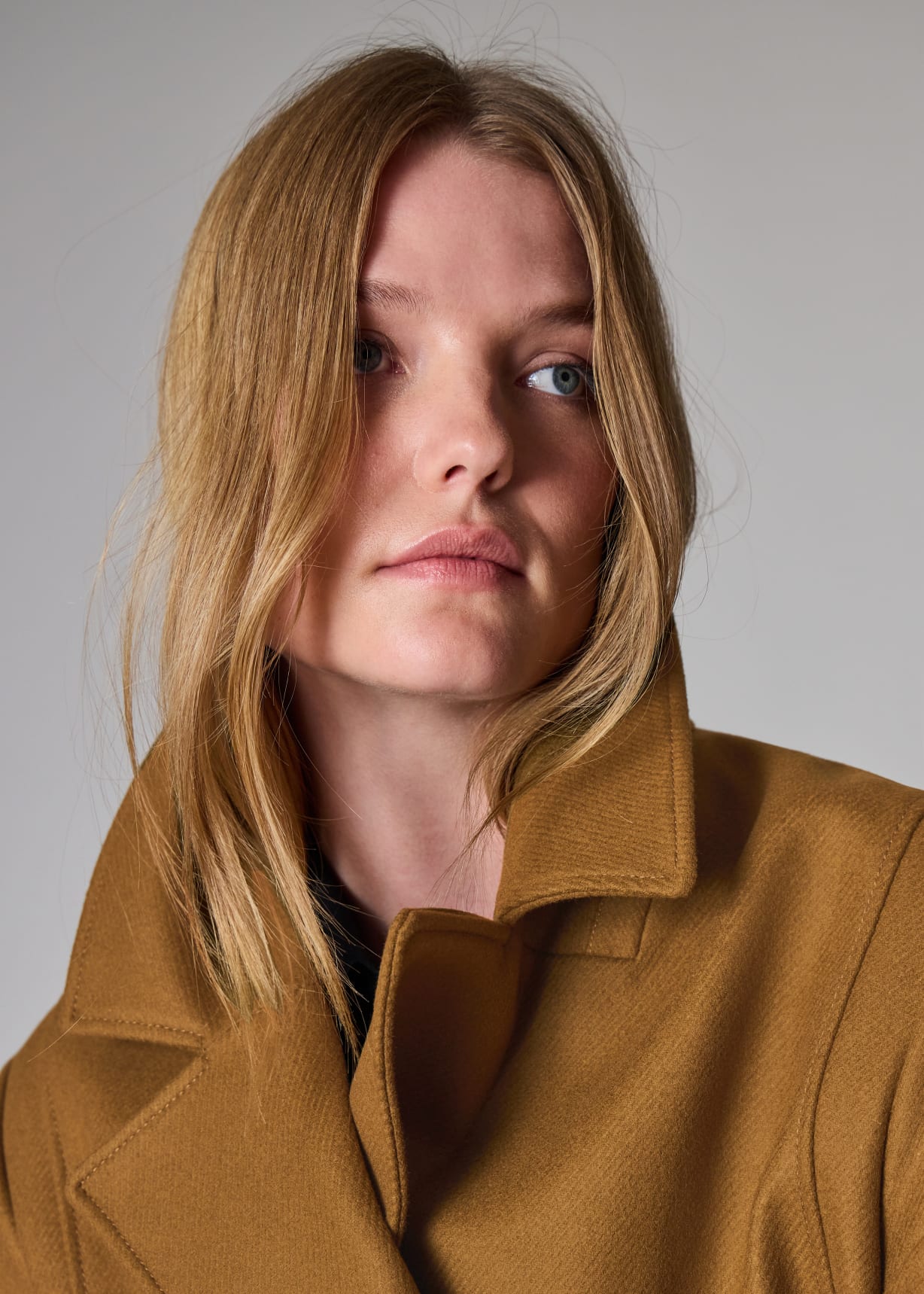 Women's Brown Wool-Cashmere Blend Pea Coat