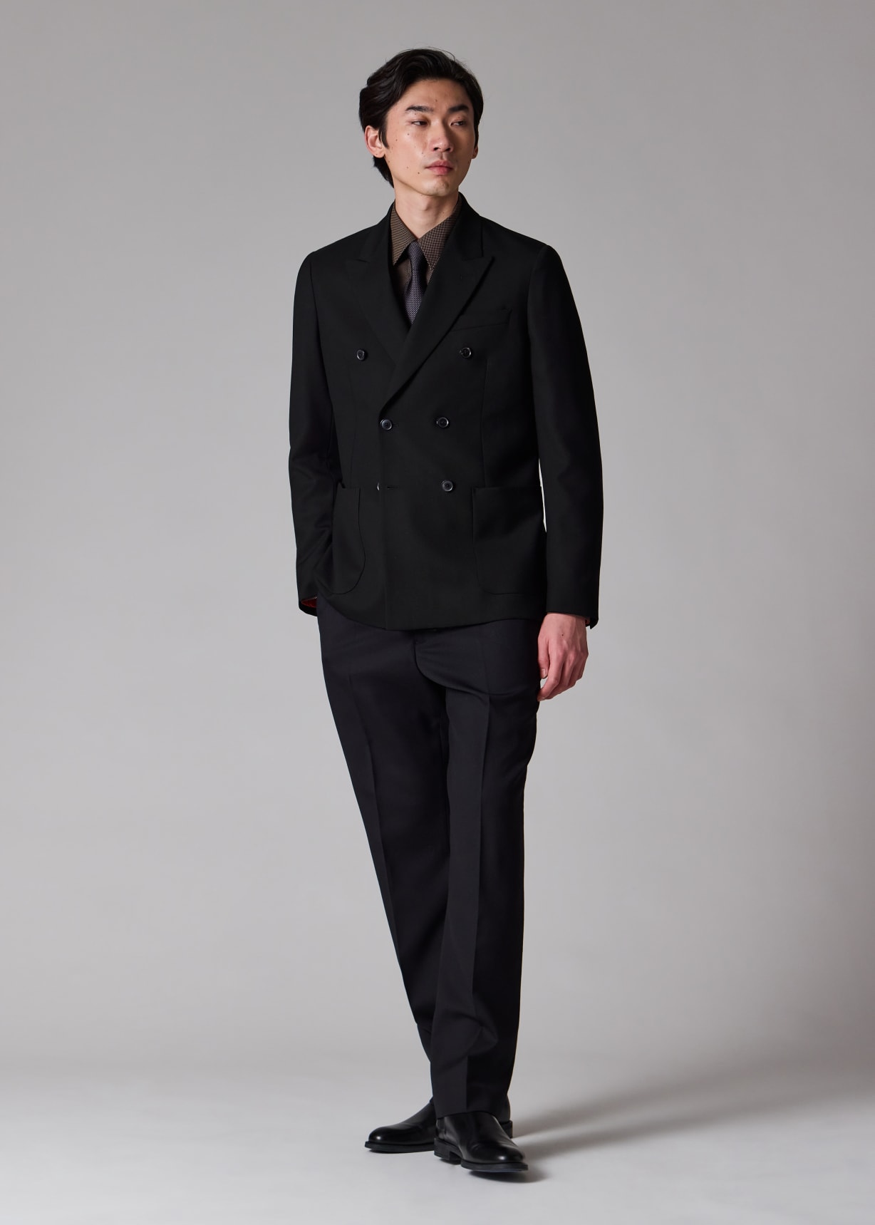 Paul Smith ブラックジャケット Mサイズ Men's Tailored-Fit Black 'Suit To Travel In' Double-Breasted Blazer