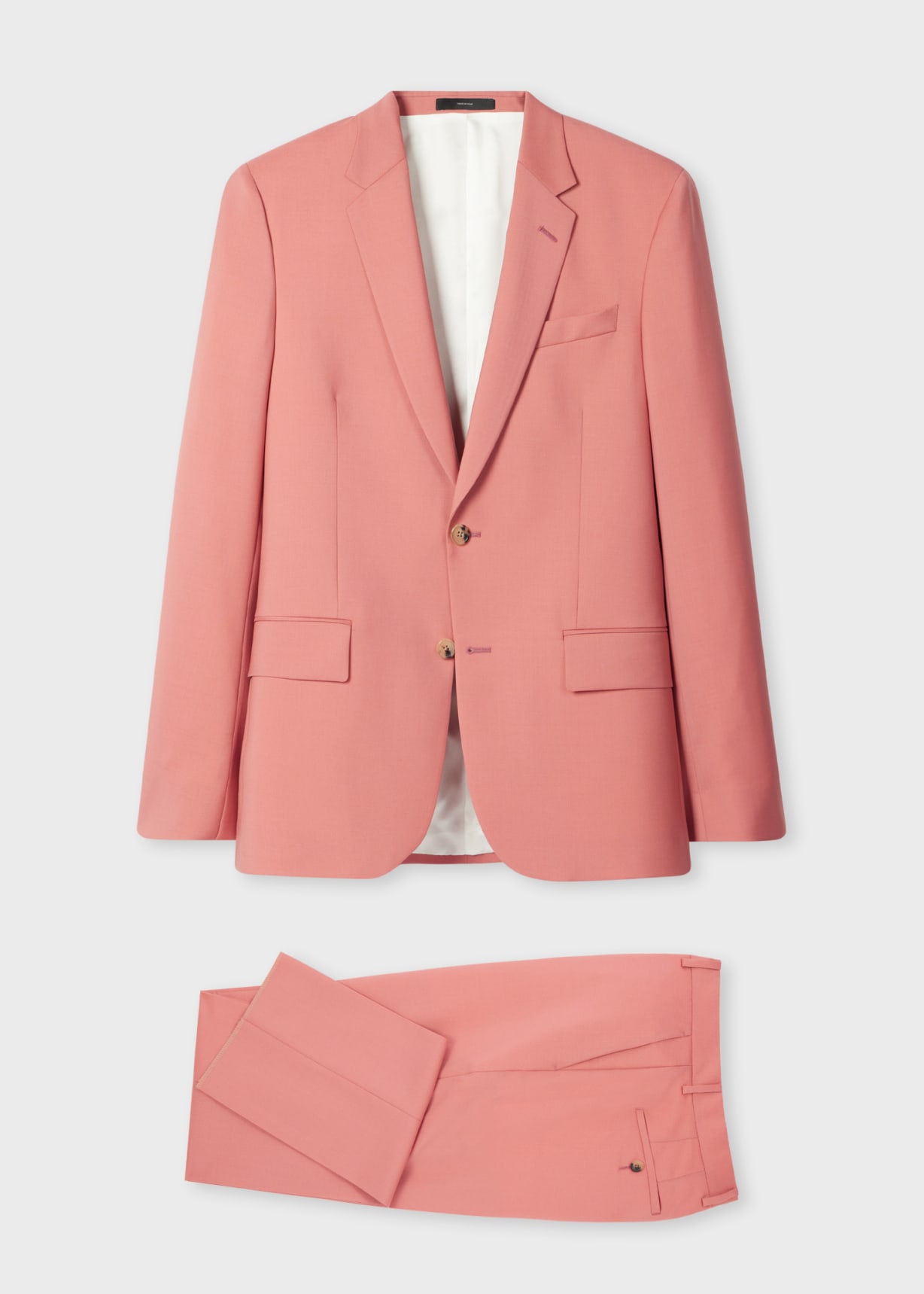 Men's Tailored-Fit Pink Wool-Mohair Suit
