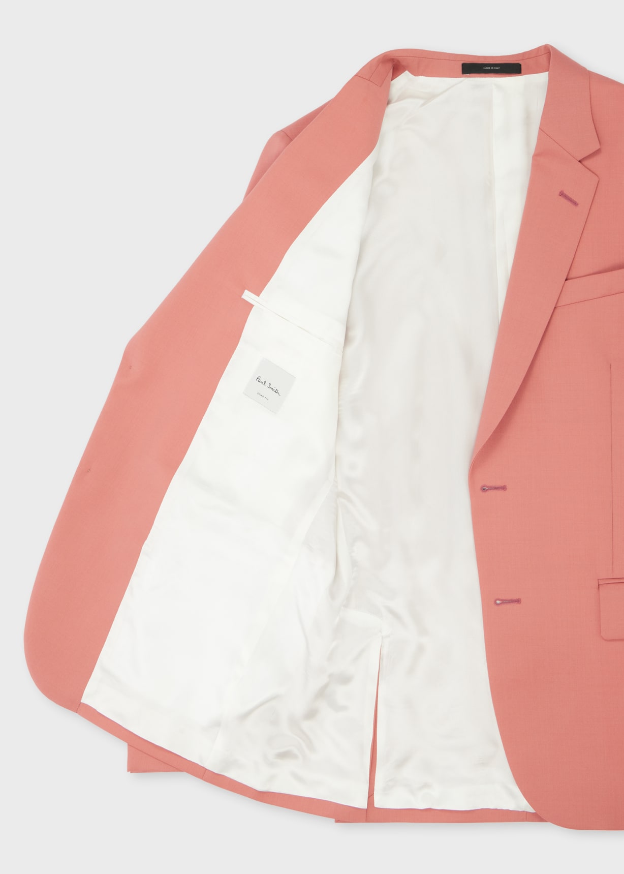 Men's Tailored-Fit Pink Wool-Mohair Suit