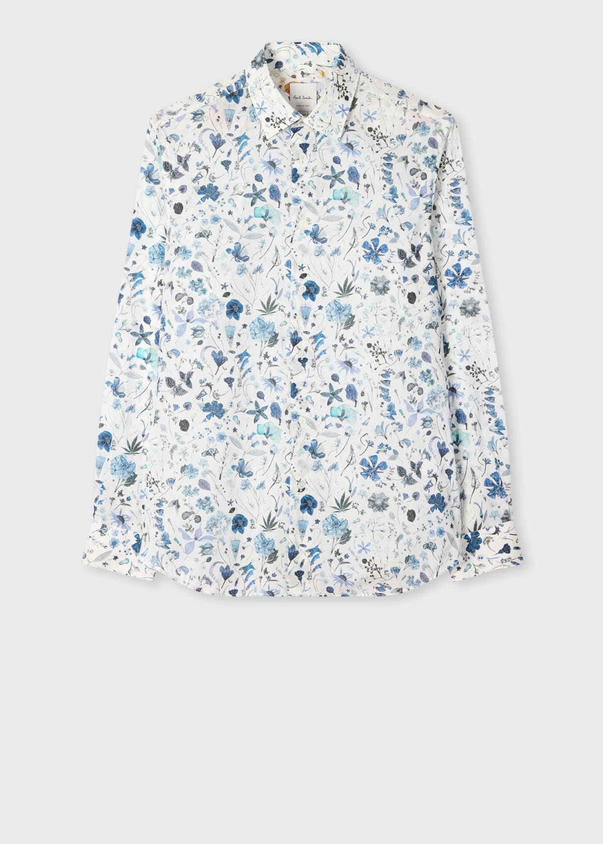 Men's Tailored-Fit Blue and White 'Liberty Floral' Print Shirt
