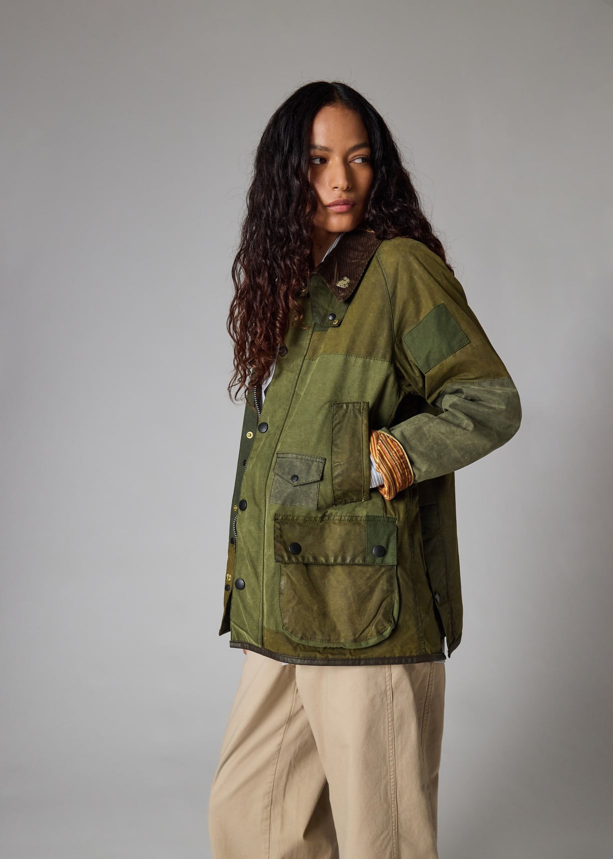 Paul Smith Loves Barbour - Re-Loved Green Bedale Waxed Jacket