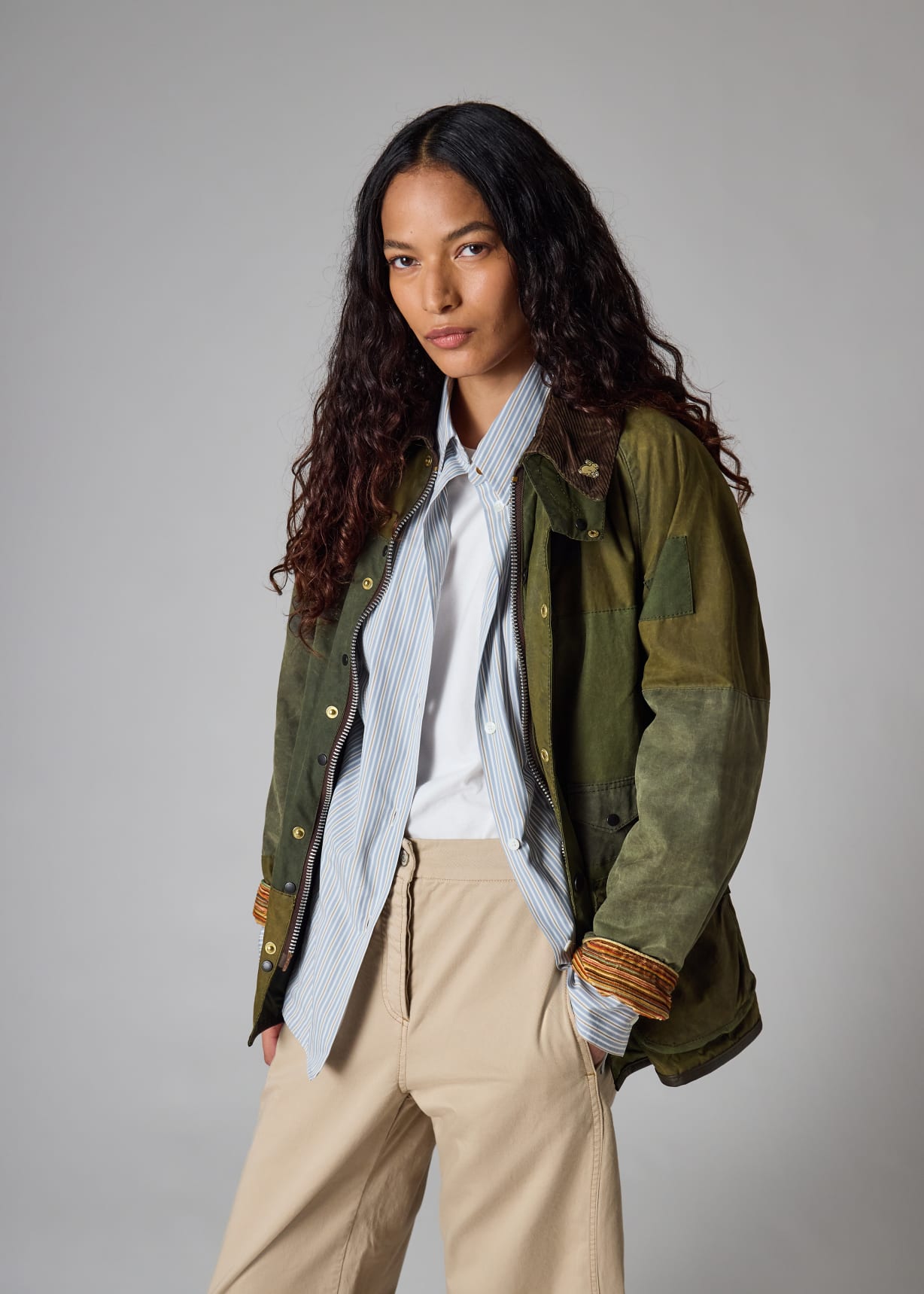 Paul Smith Loves Barbour - Re-Loved Green Bedale Waxed Jacket