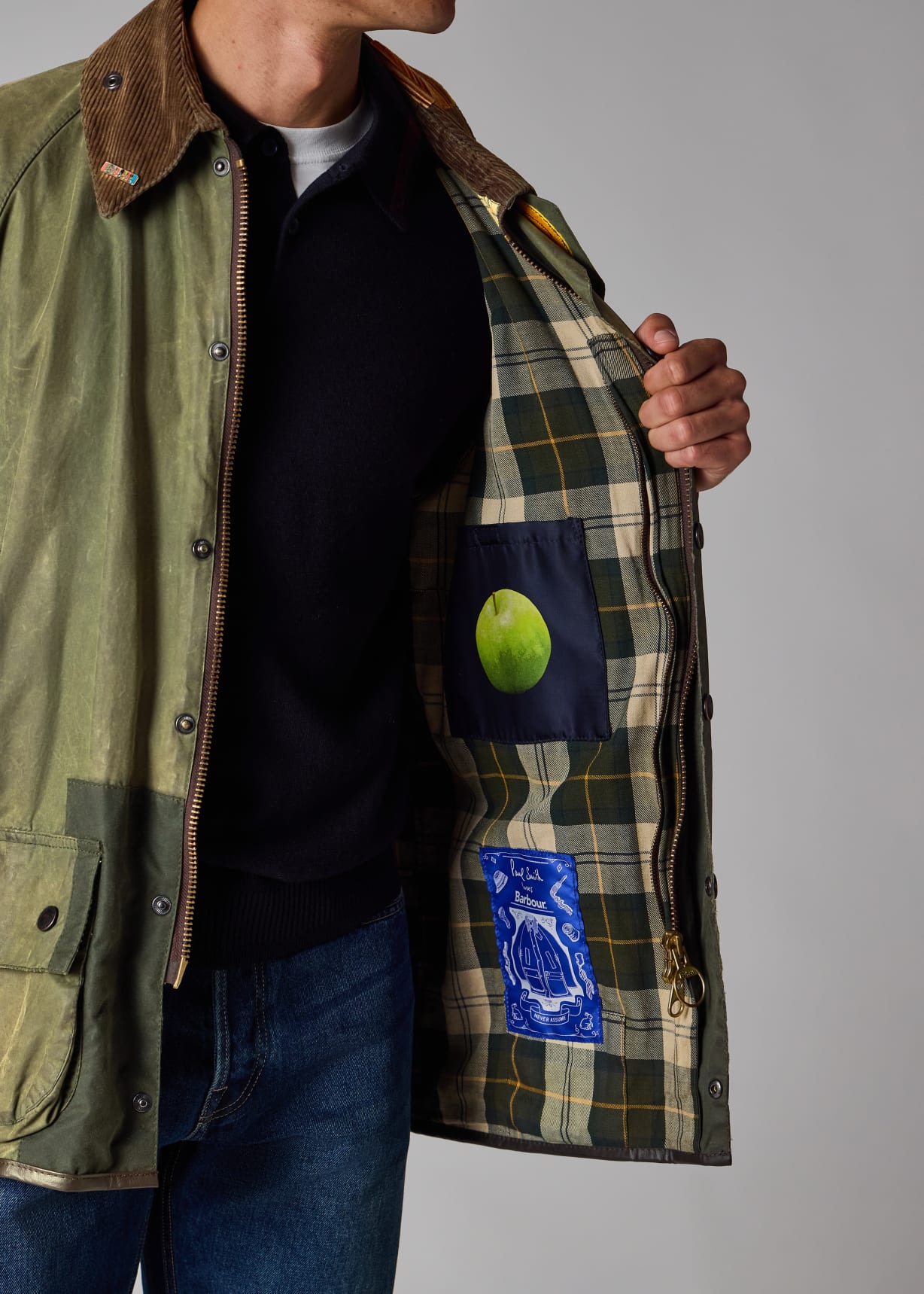 Paul Smith Loves Barbour - Re-Loved Green Bedale Waxed Jacket