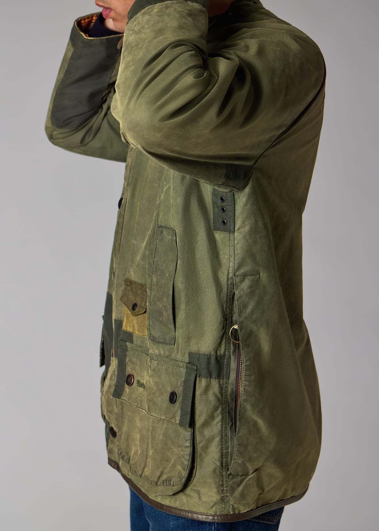 Paul Smith Loves Barbour - Re-Loved Green Bedale Waxed Jacket