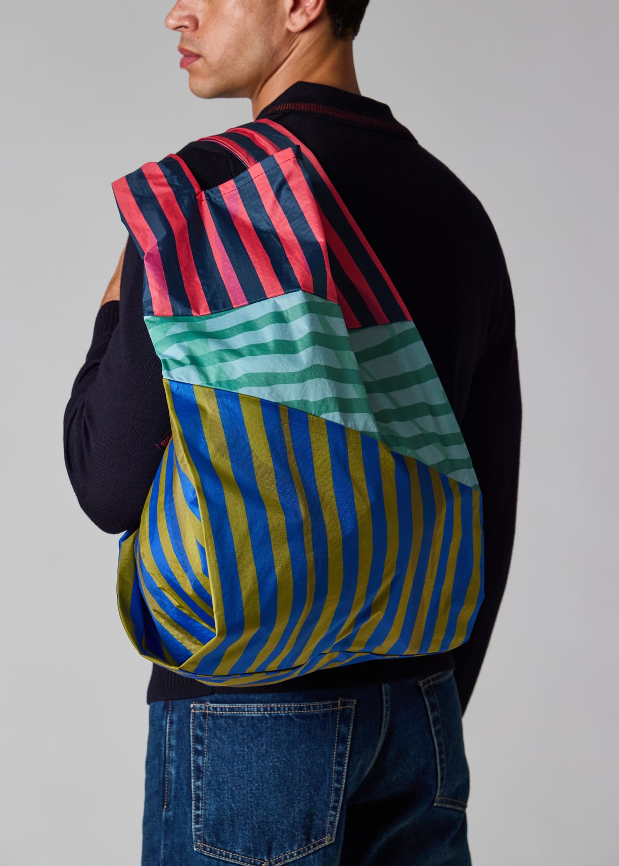 Susan Bijl x Paul Smith - Pink Mixed-Stripe 'The New Shopping Bag