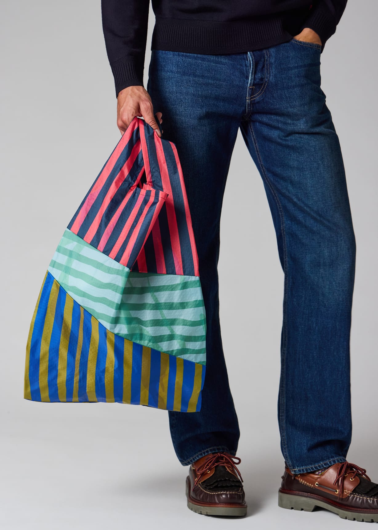 Susan Bijl x Paul Smith - Pink Mixed-Stripe 'The New Shopping Bag