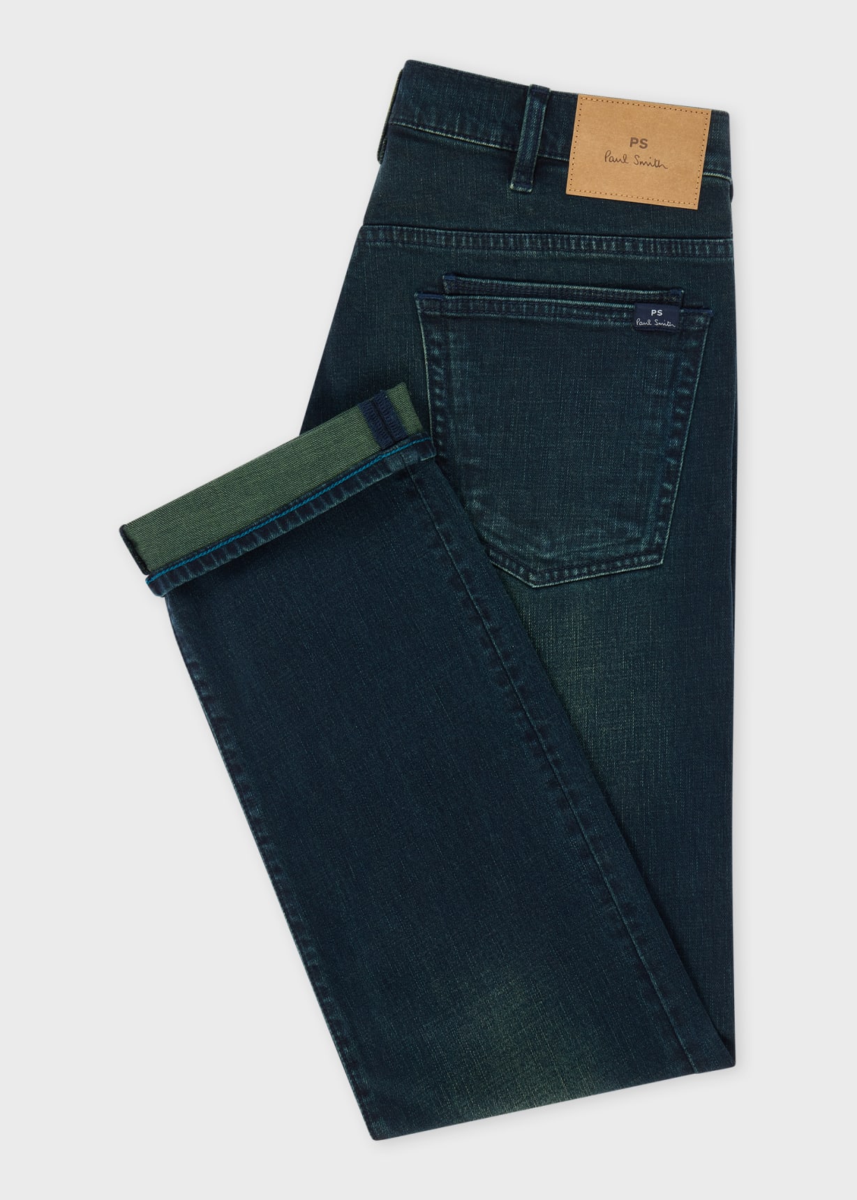 Men's Standard-Fit 'Crosshatch Stretch' Blue Over-Dye Jeans