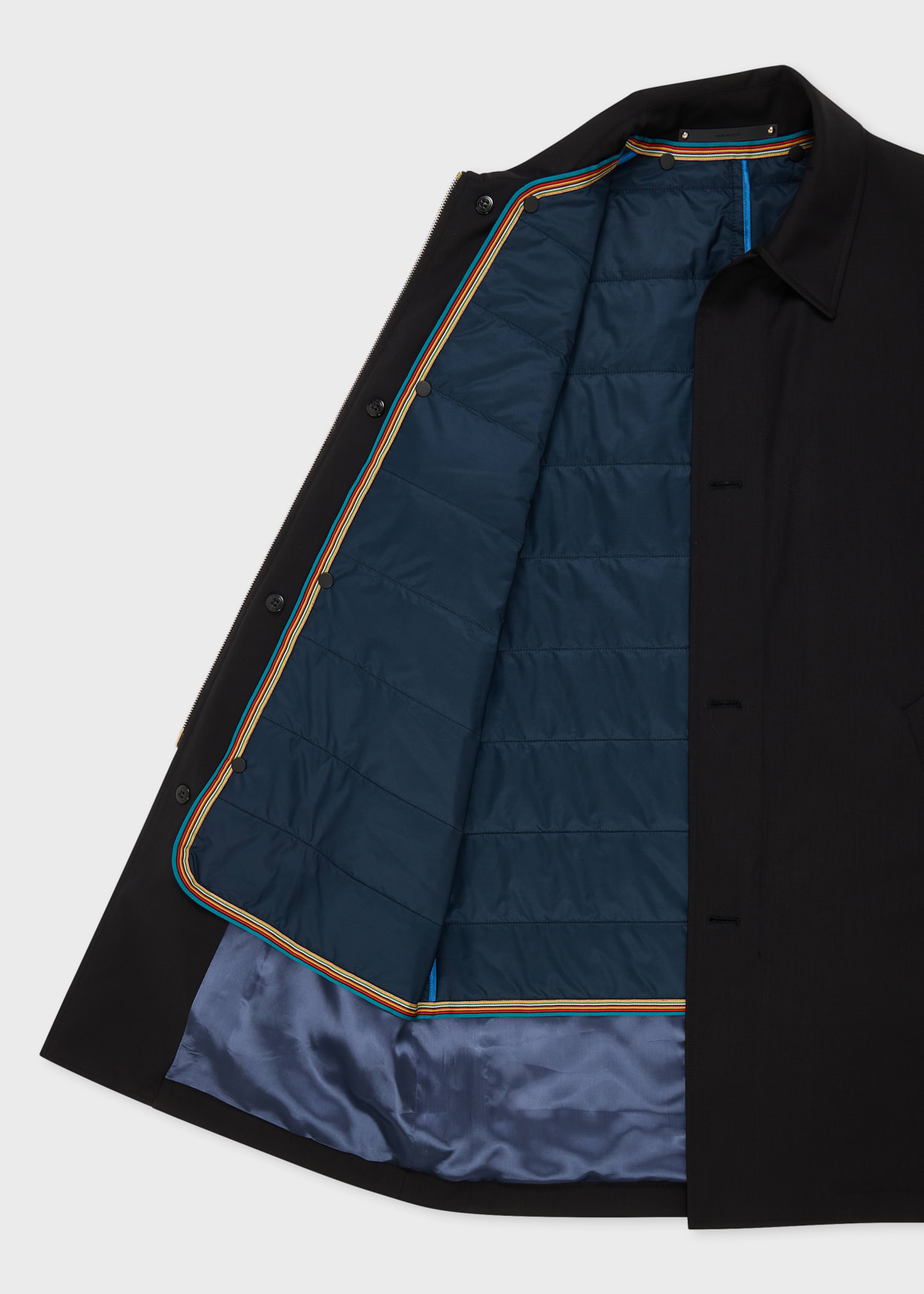 Men's Black 'Storm System' Wool Mac With Detachable Gilet