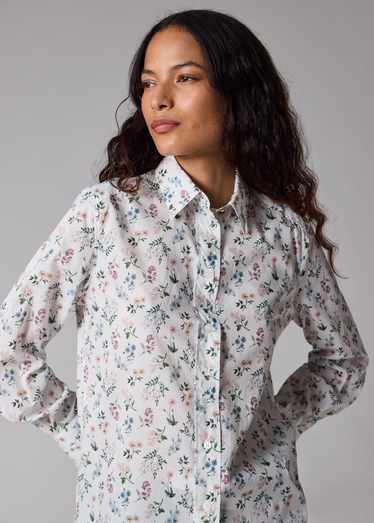 Women's White 'Liberty Floral' Print Shirt