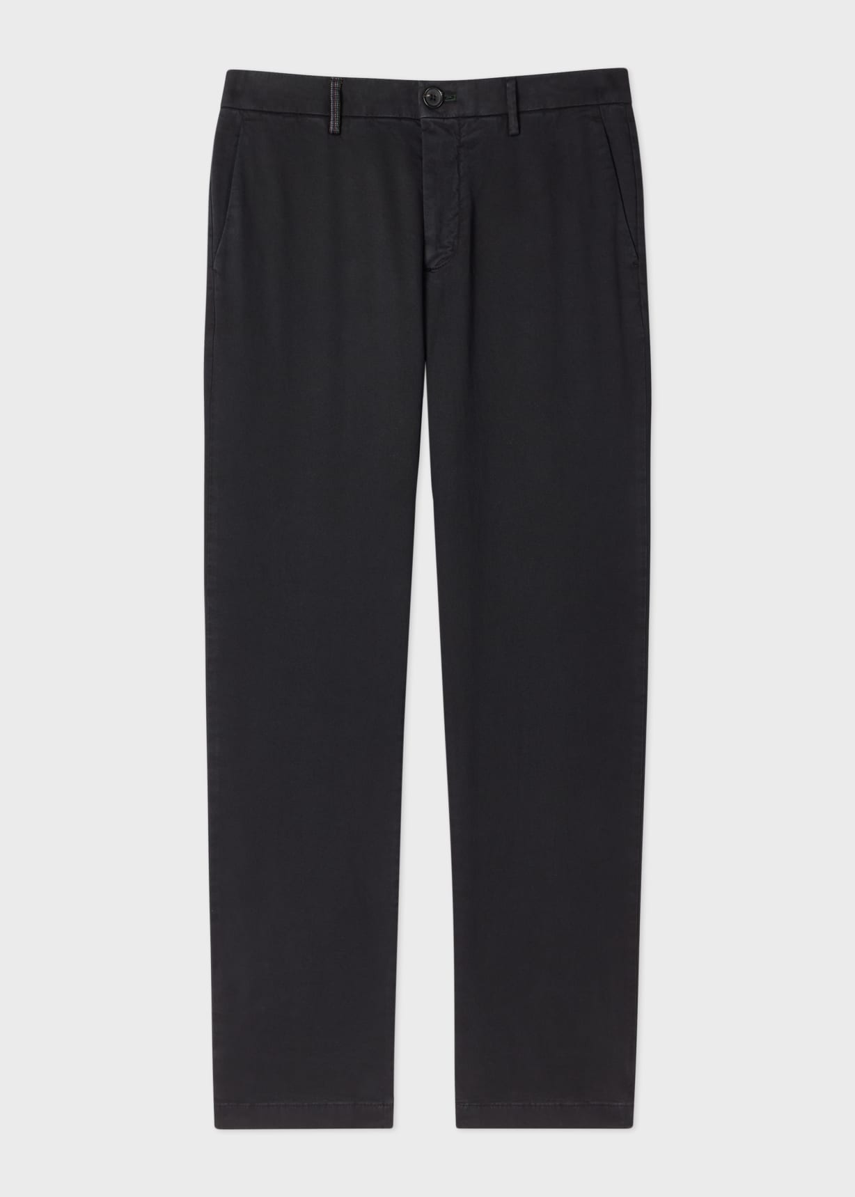 Men's Washed Black Stretch Cotton-Twill Chinos