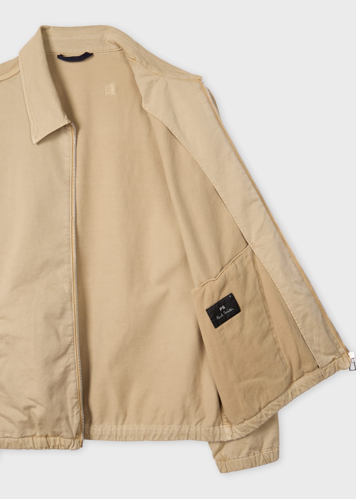 Men's Washed Tan Cotton-Twill Coach Jacket