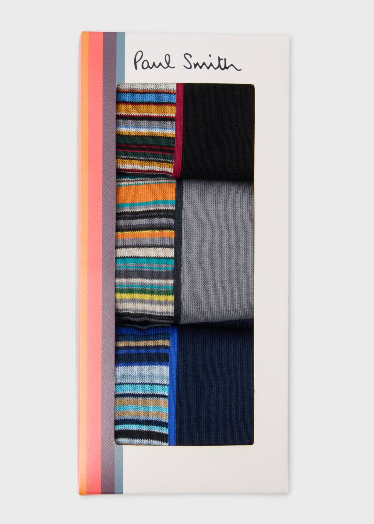 'Signature Stripe' Panel Socks Three Pack
