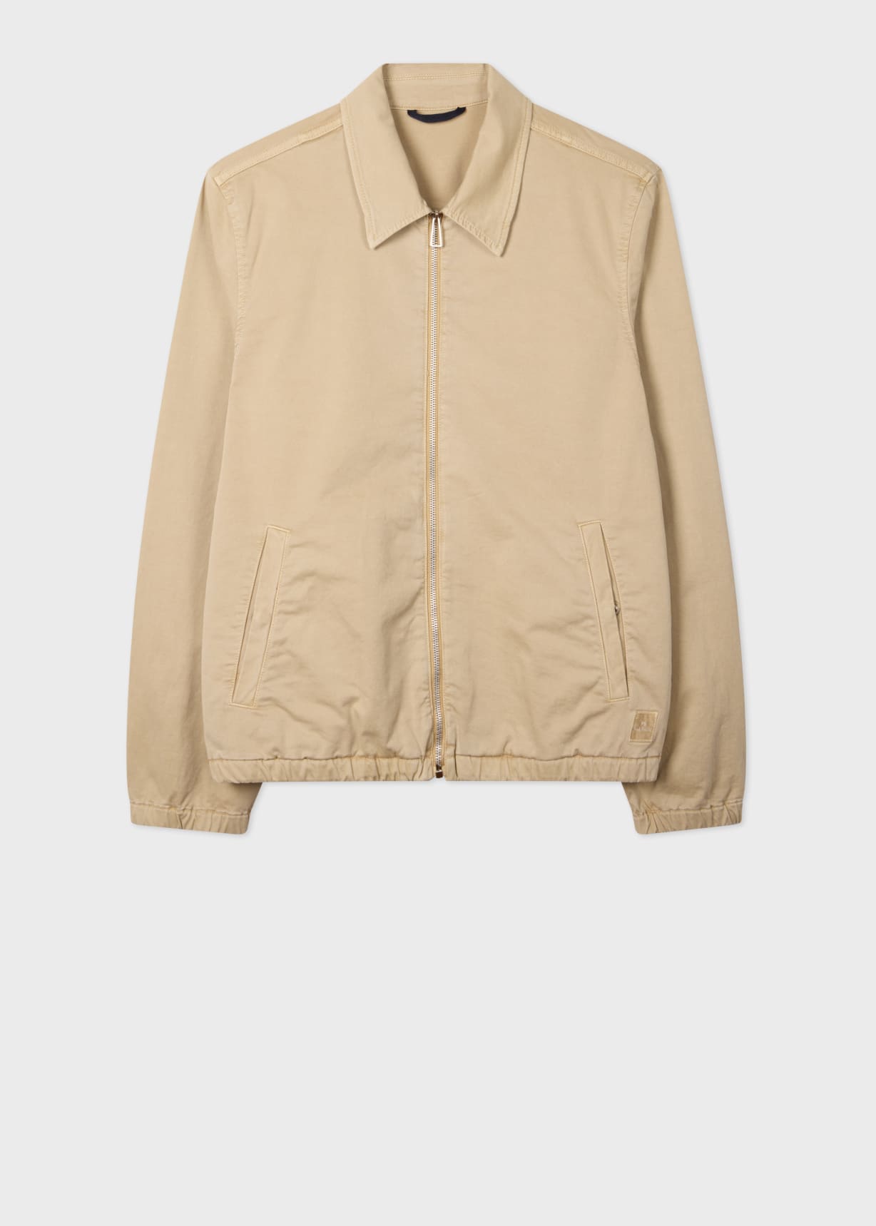 Men's Washed Tan Cotton-Twill Coach Jacket
