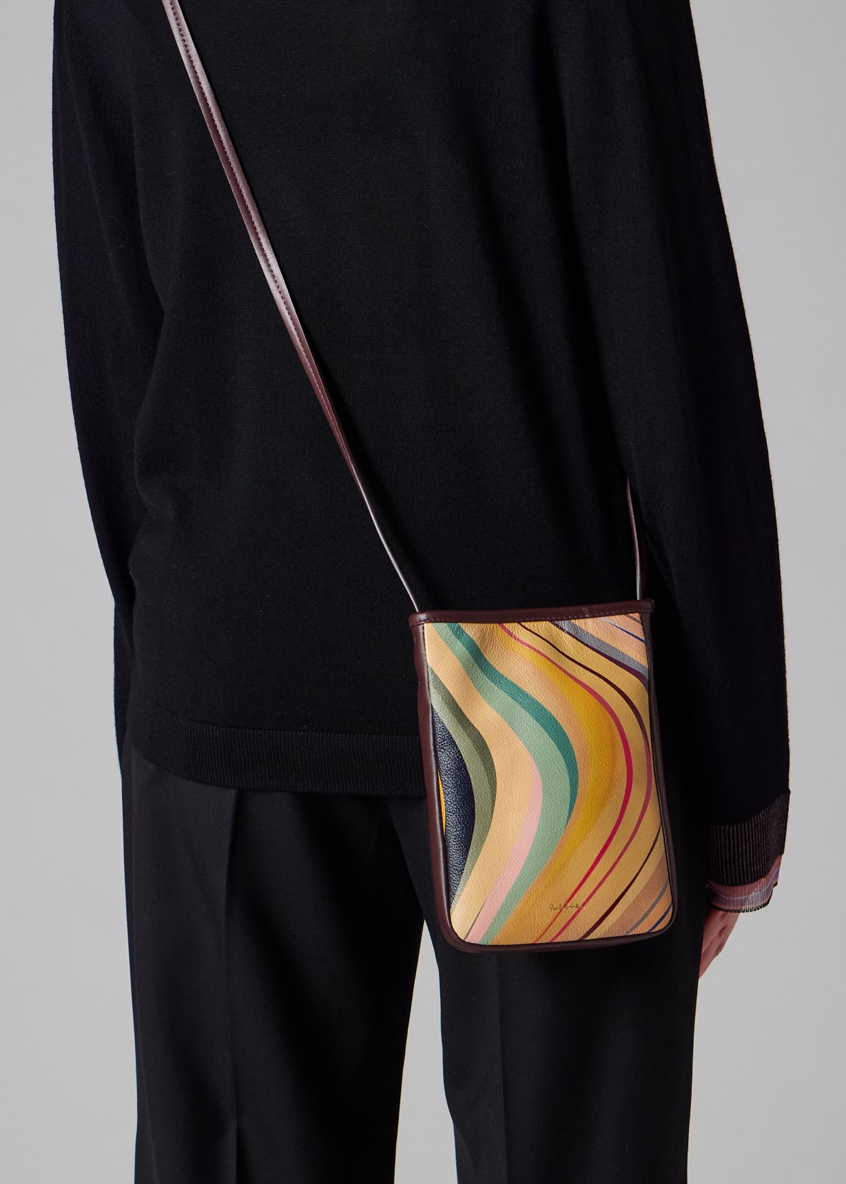 Women's 'Dusky Swirl' Leather Pouch Bag