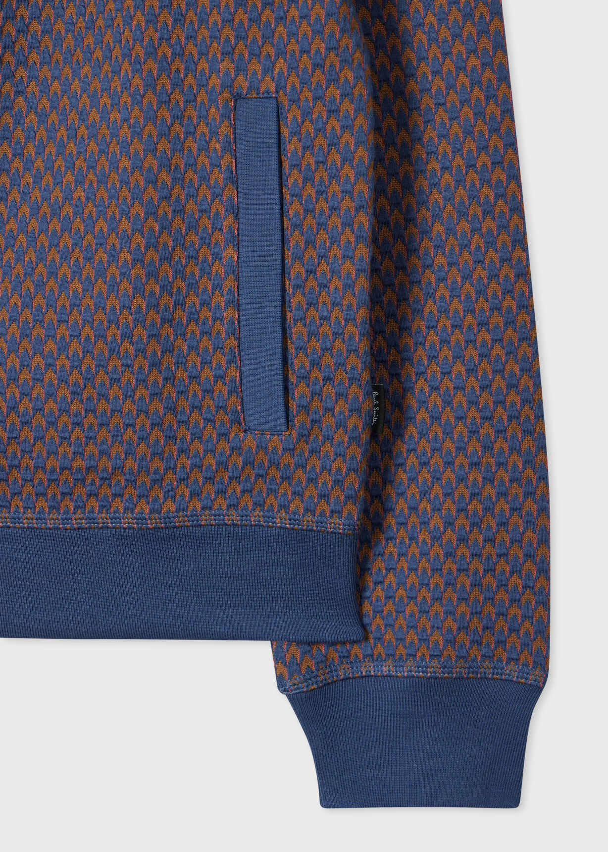 Dark Blue Cotton-Blend Jacquard Cardigan