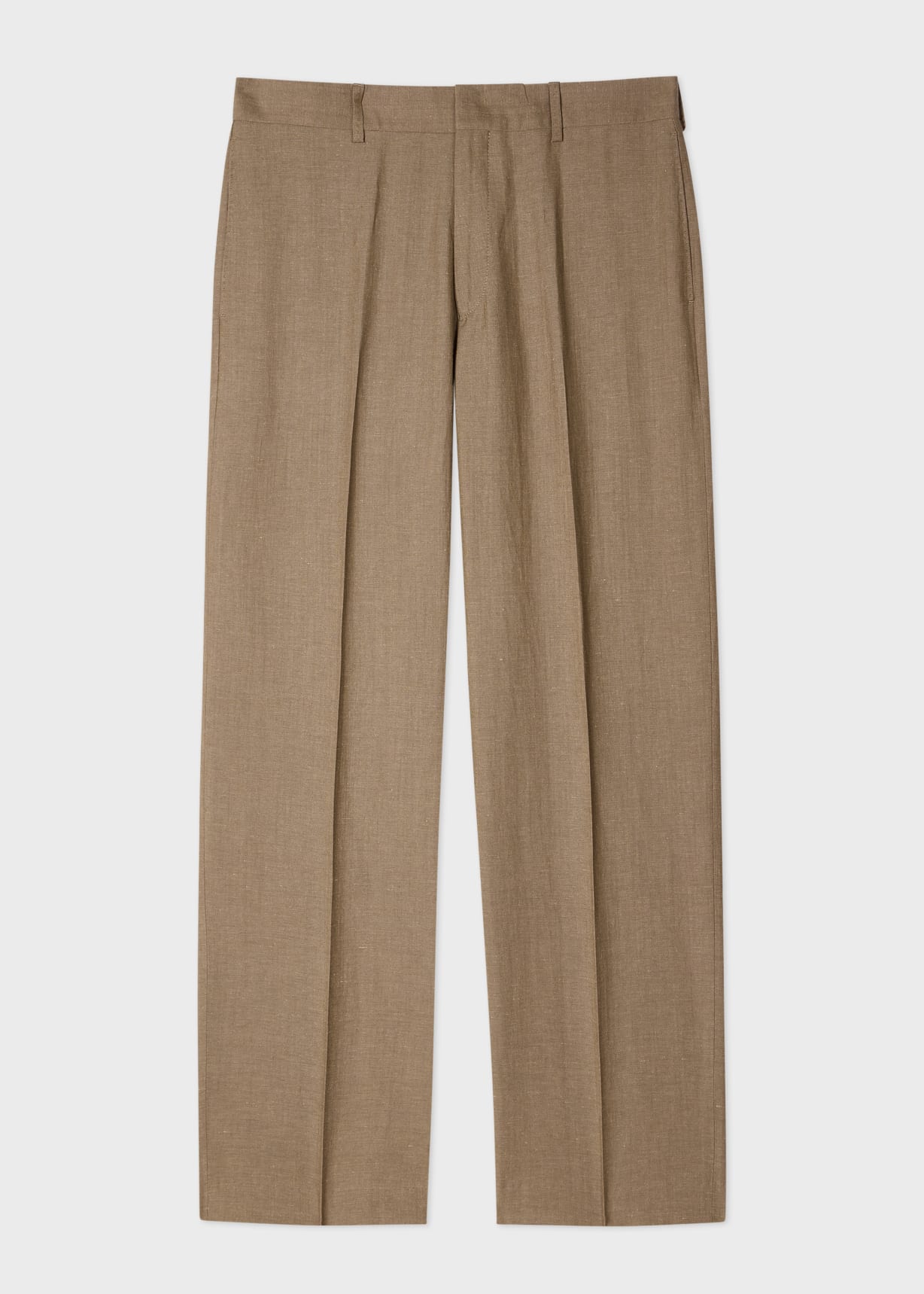 【希少】90s Paul smith wide slacks リネン ウール混 Men's Straight-Fit Sand Brown Wool and Linen-Blend Trousers