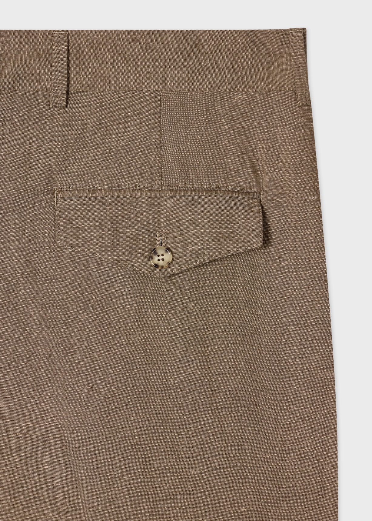 Men's Straight-Fit Sand Brown Wool and Linen-Blend Trousers