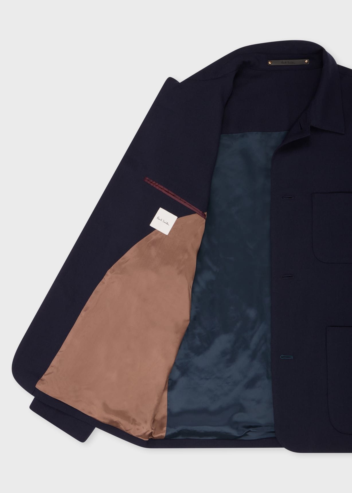 Navy Two-Ply Hopsack Wool Work Jacket