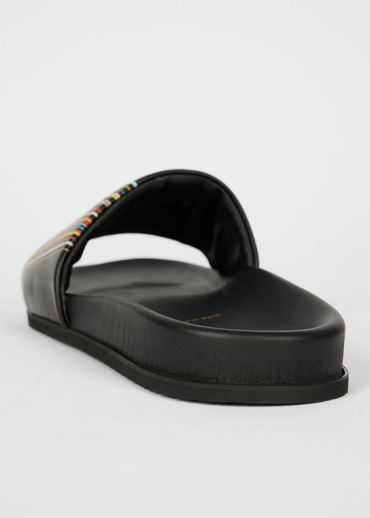 VTG Paul Smith Slip-on Sandals Striped Black Leather Strap Flip Flop Men M US 10 Buy PS Paul Smith Black Zed Sports Stripe Sliders from Next USA main image 2