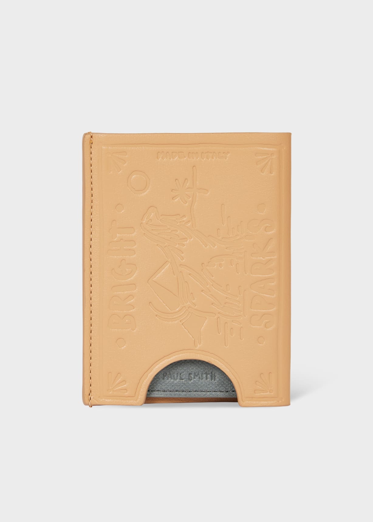 Beige Leather 'Match Box' Card Holder