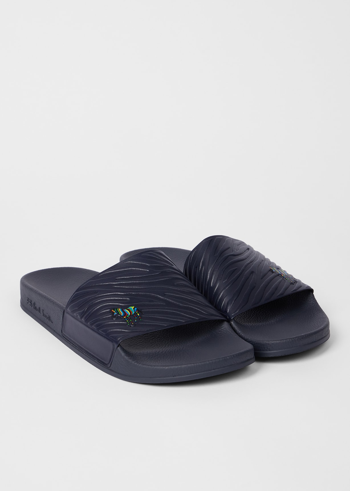 Men's Navy Zebra 'Zed' Slides