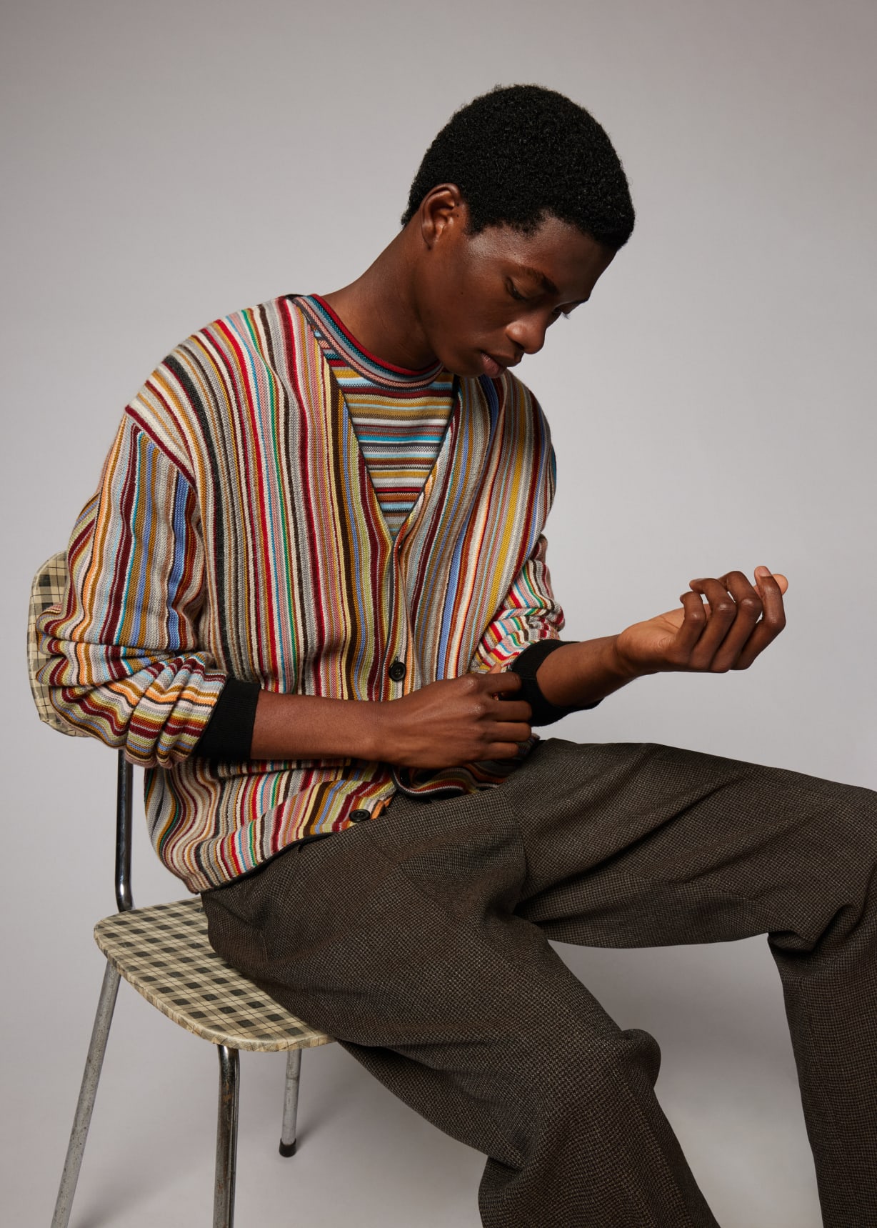 Men's 'Signature Stripe' Merino Wool-Blend Cardigan