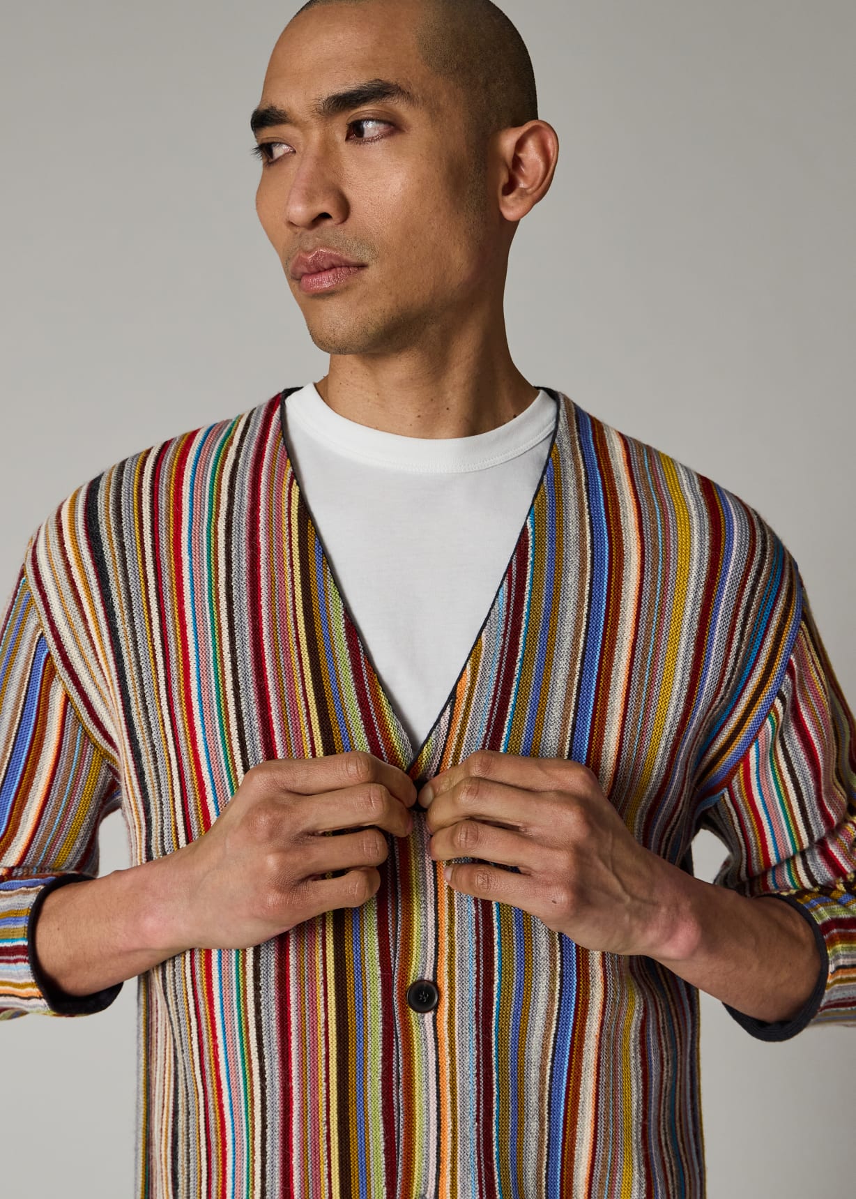 Men's 'Signature Stripe' Merino Wool-Blend Cardigan