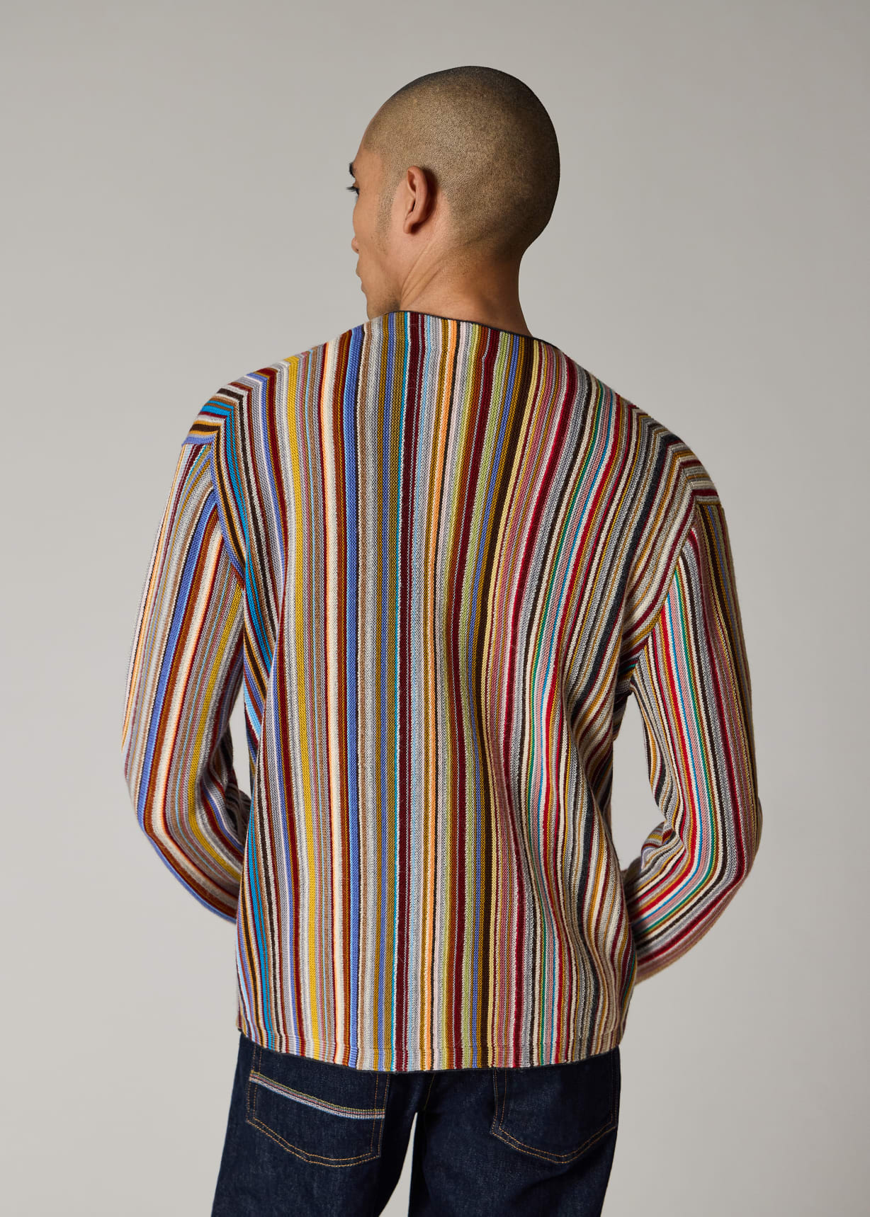 Men's 'Signature Stripe' Merino Wool-Blend Cardigan