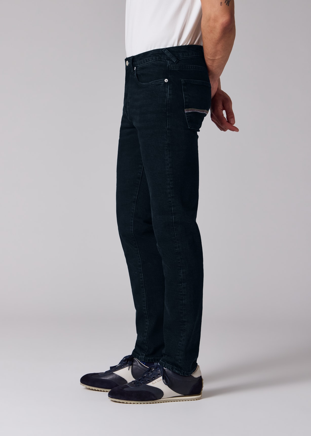 Men's Tapered-Fit Dark-Wash 'Blue Black Stretch' Jeans