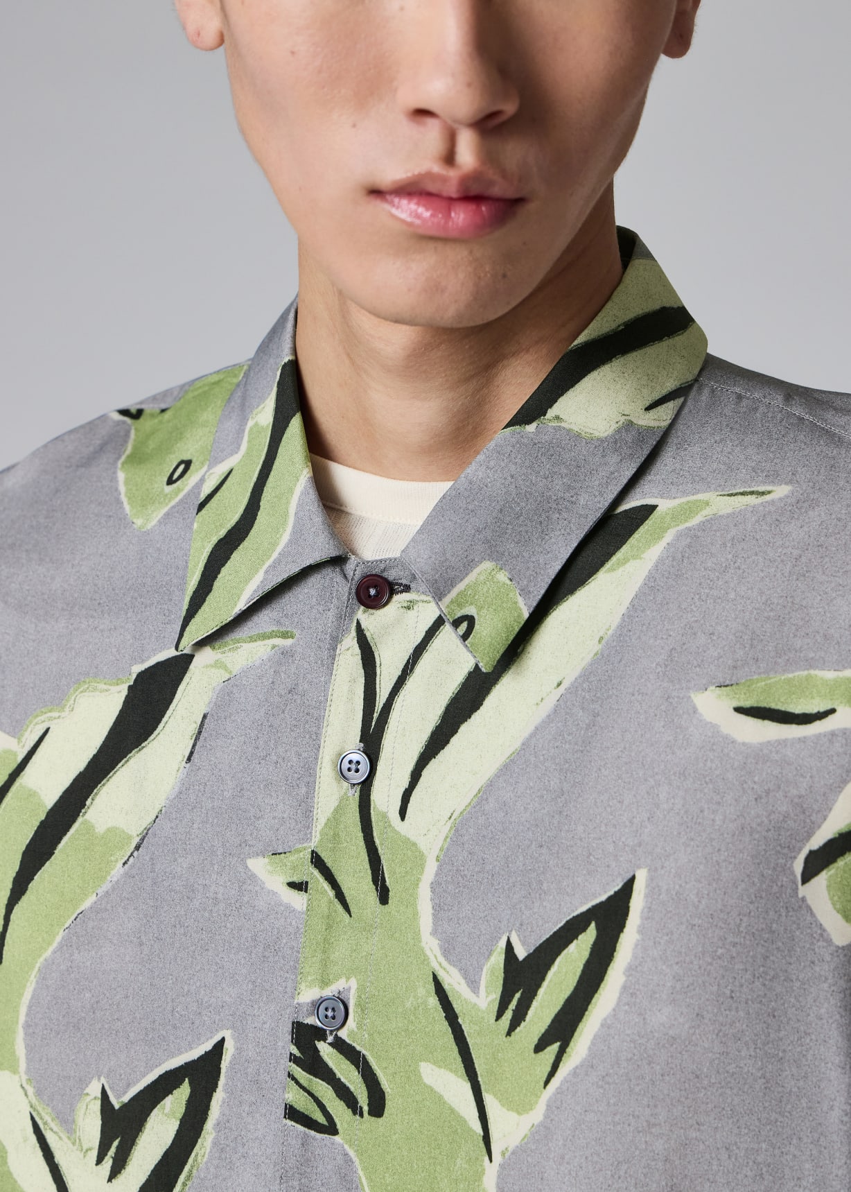 Men's Mauve 'Le Peche Fish' Print Viscose Shirt